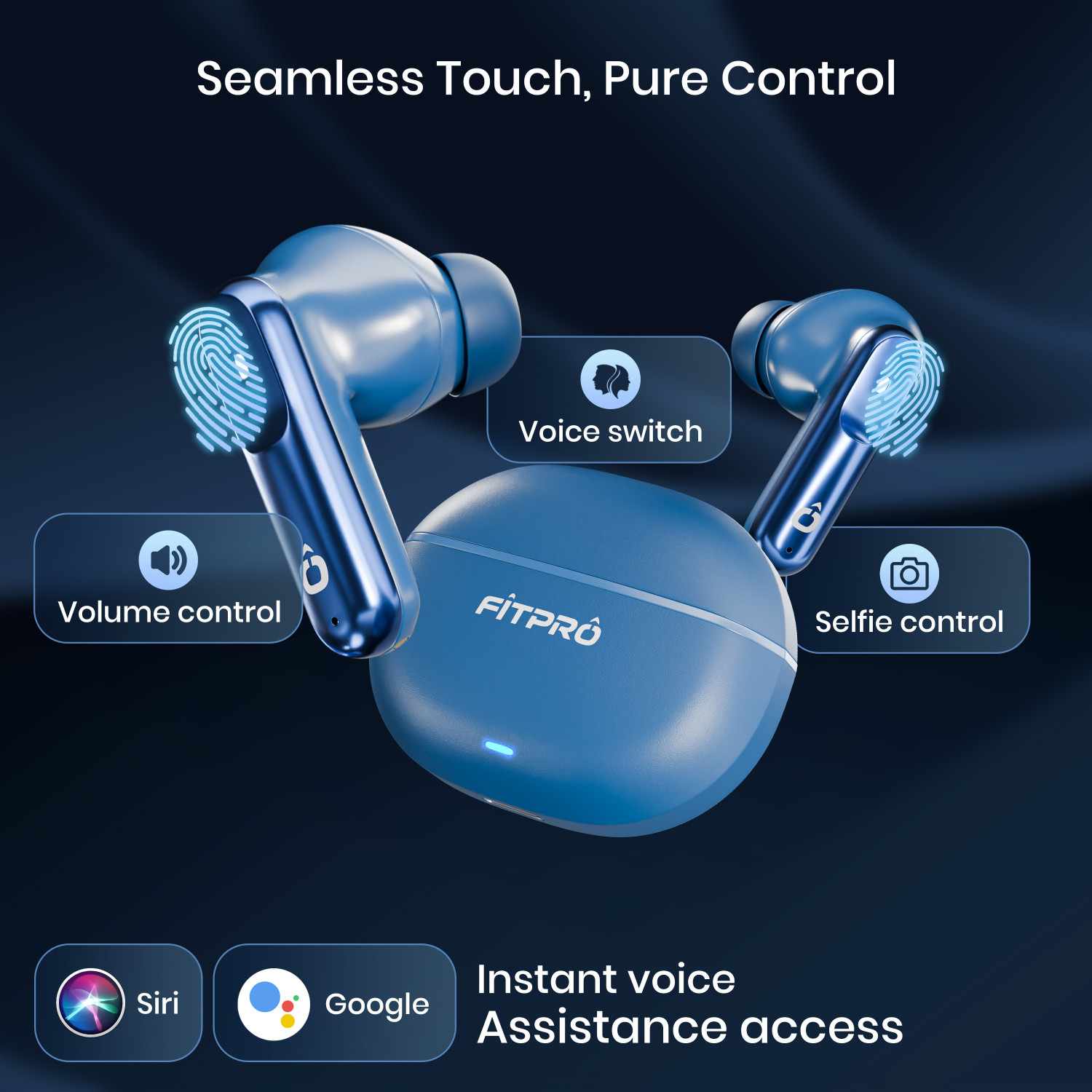Image of Fitpro 151 Earbuds With 72Hrs Standby ENC,Touch Controls HD Call Compact Lightweight Bluetooth
