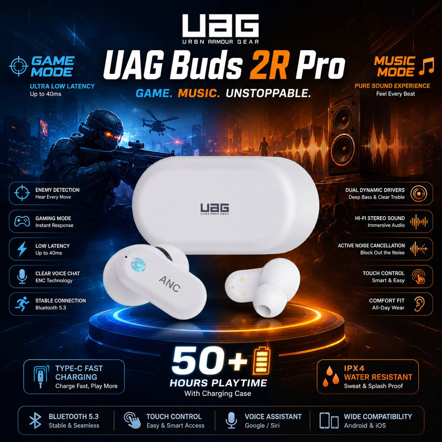 UAG BUDS 2R ANC Wireless Earbuds - Image 2