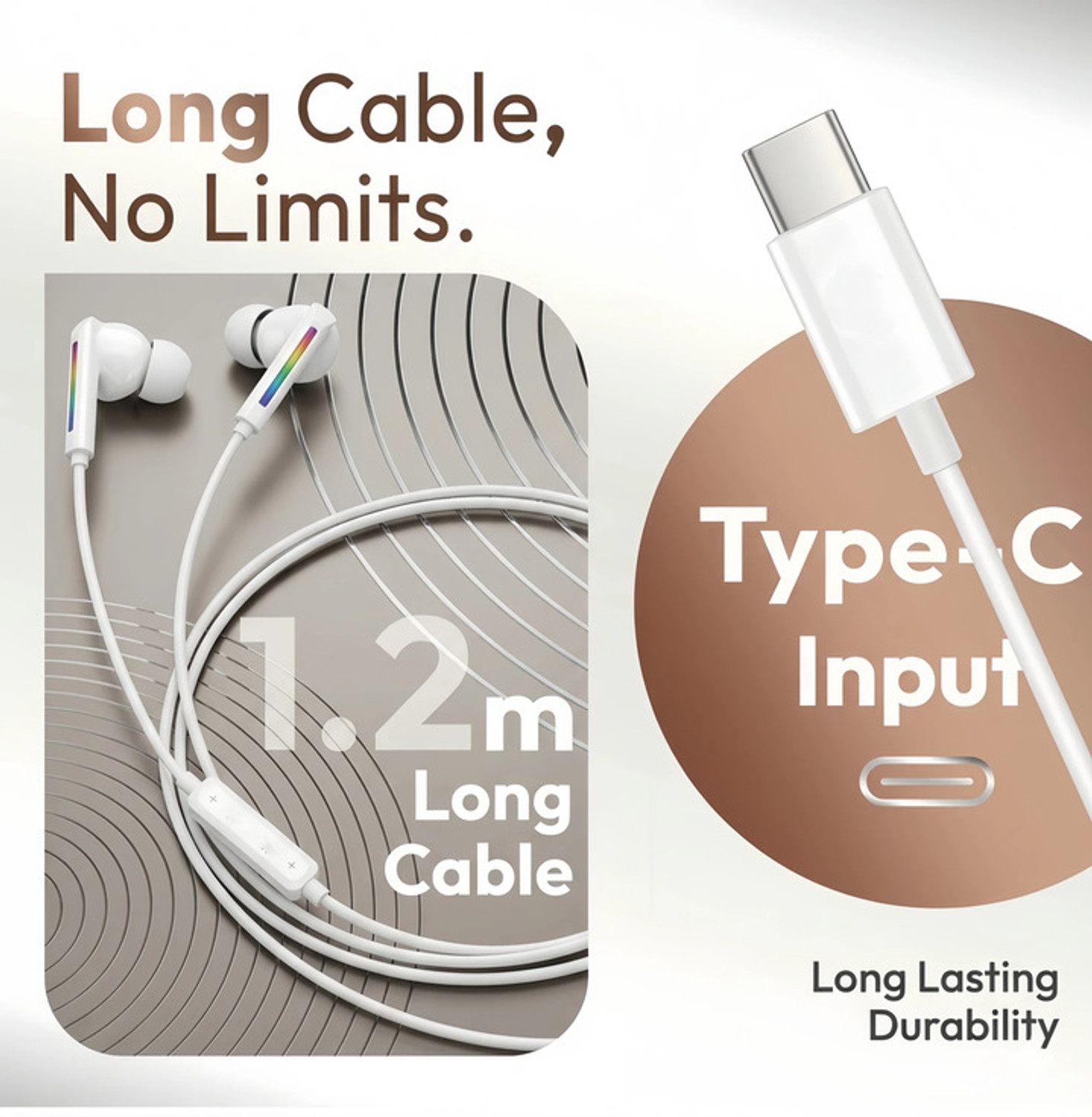 Image of HRYFiNE Premieum Quailty USB C Earphones with Noise Isolation & HD Sound for all type C Wired