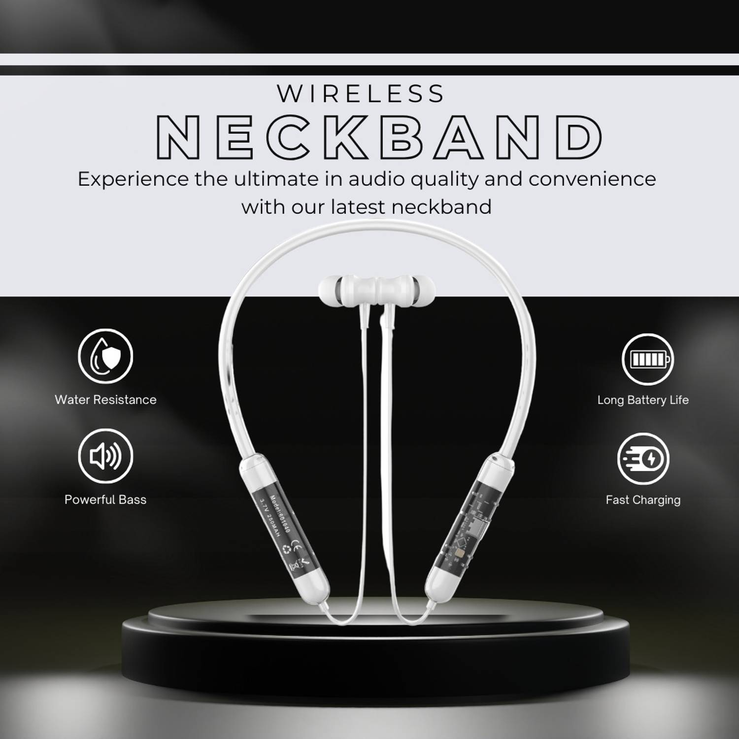 Chaebol Bluetooth Earphones for Transparent with Mic, Deep Bass,