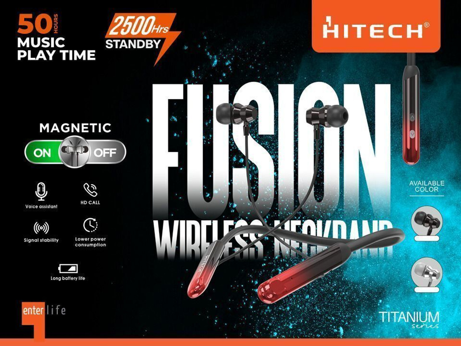 Image of HITECH HT-56 FUSION-BLACK Bluetooth & Wired