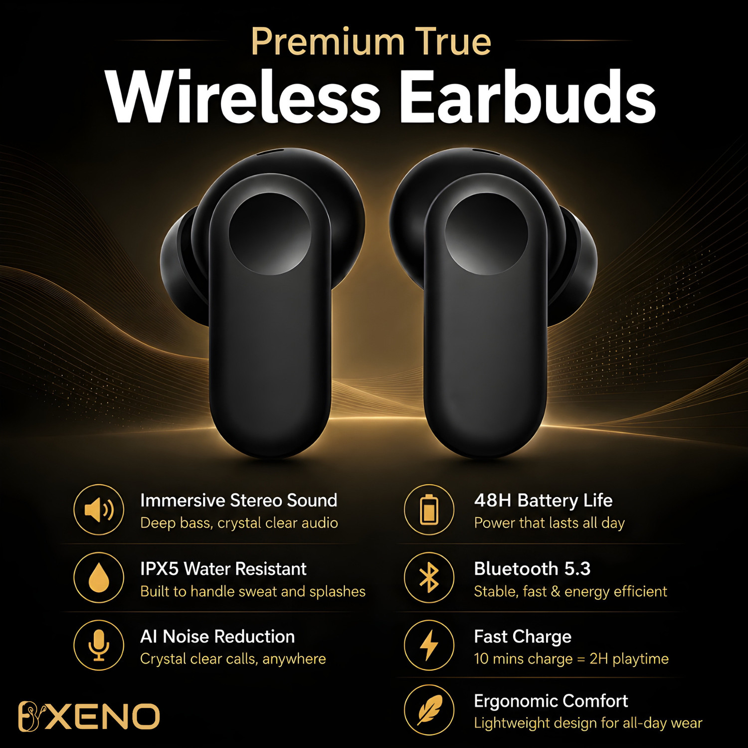 Image of Bxeno True Wireless Earbuds Nord 2CE Earbuds with Mic 2r, 12.4mm Drivers[8] Bluetooth