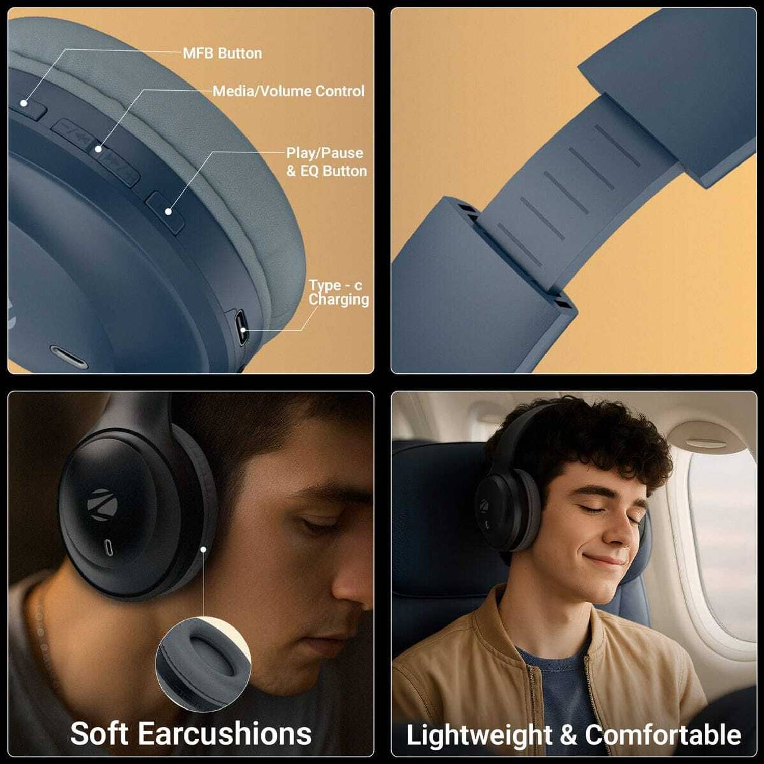 ZEBRONICS ZEB PARADISE NEO BLACK Bluetooth & Wired Gaming Headphone - Image 4