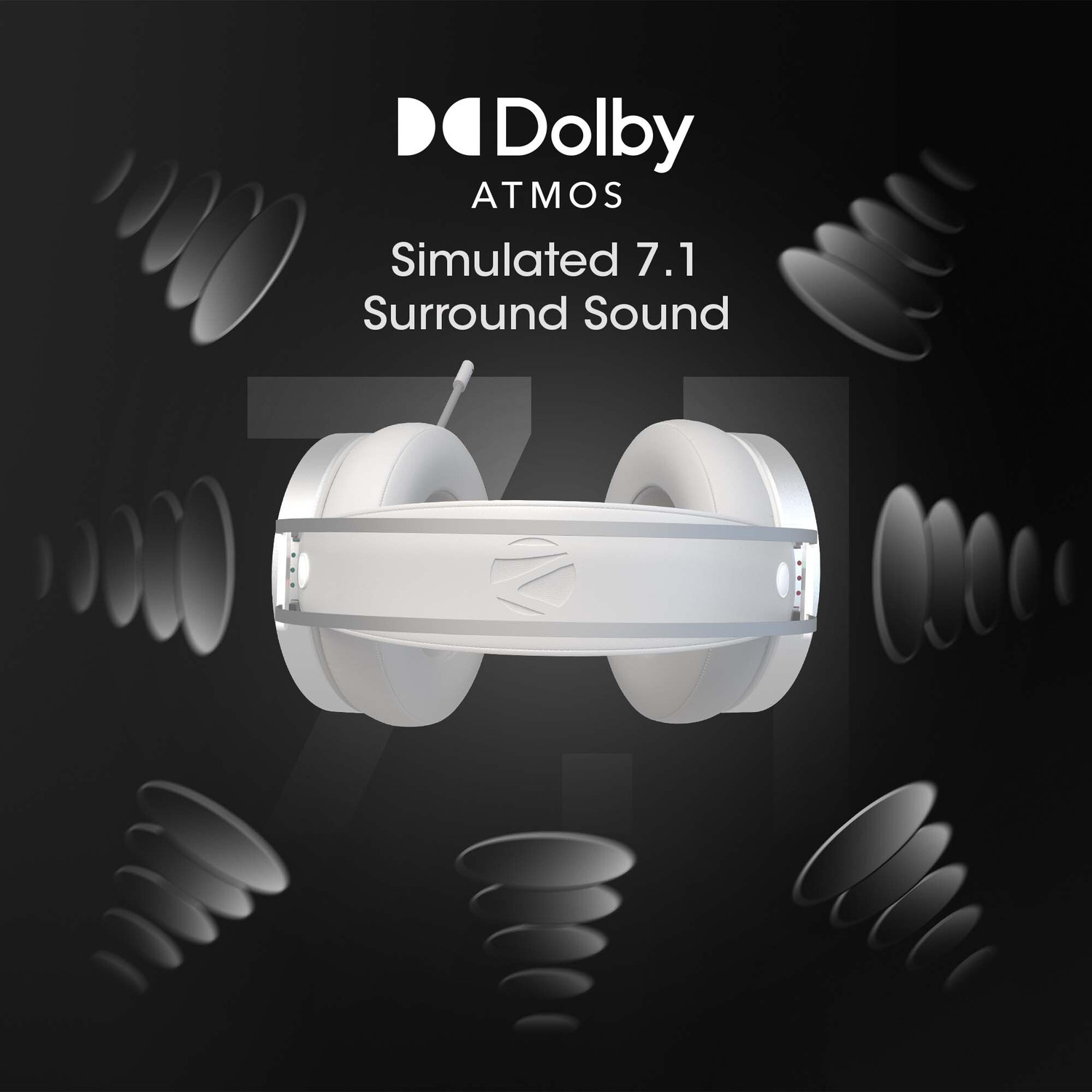 Image of ZEBRONICS Zeb-Blitz Dolby Atmos Premium Headphone, 7.1 Surround Sound,RGB, 2.4Mtr USB Wired Gaming