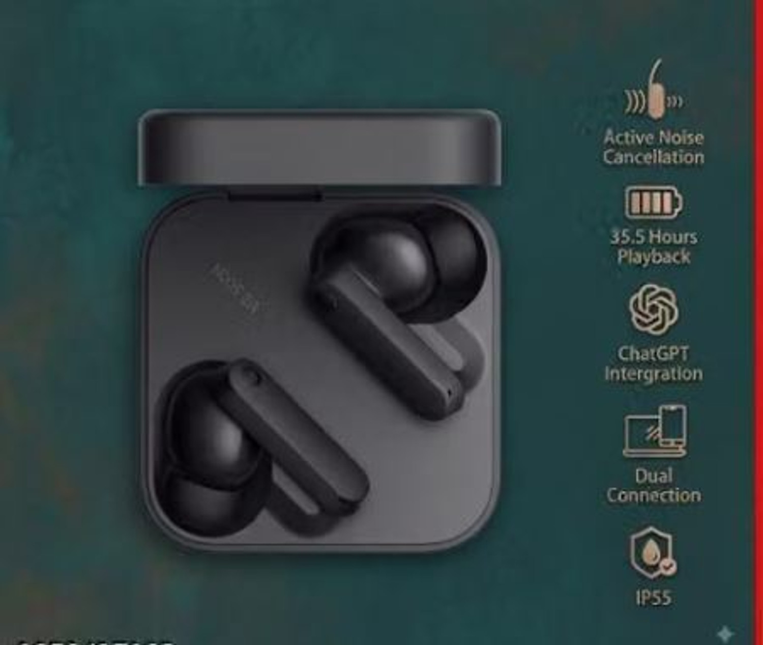 Image of GT GLO TIME WIRELESS MCF TWS Buds with 45 dB Ultra Bass Technology & upto 20Hrs V.P52 Bluetooth & Wired Headset (Black, True Wireless)