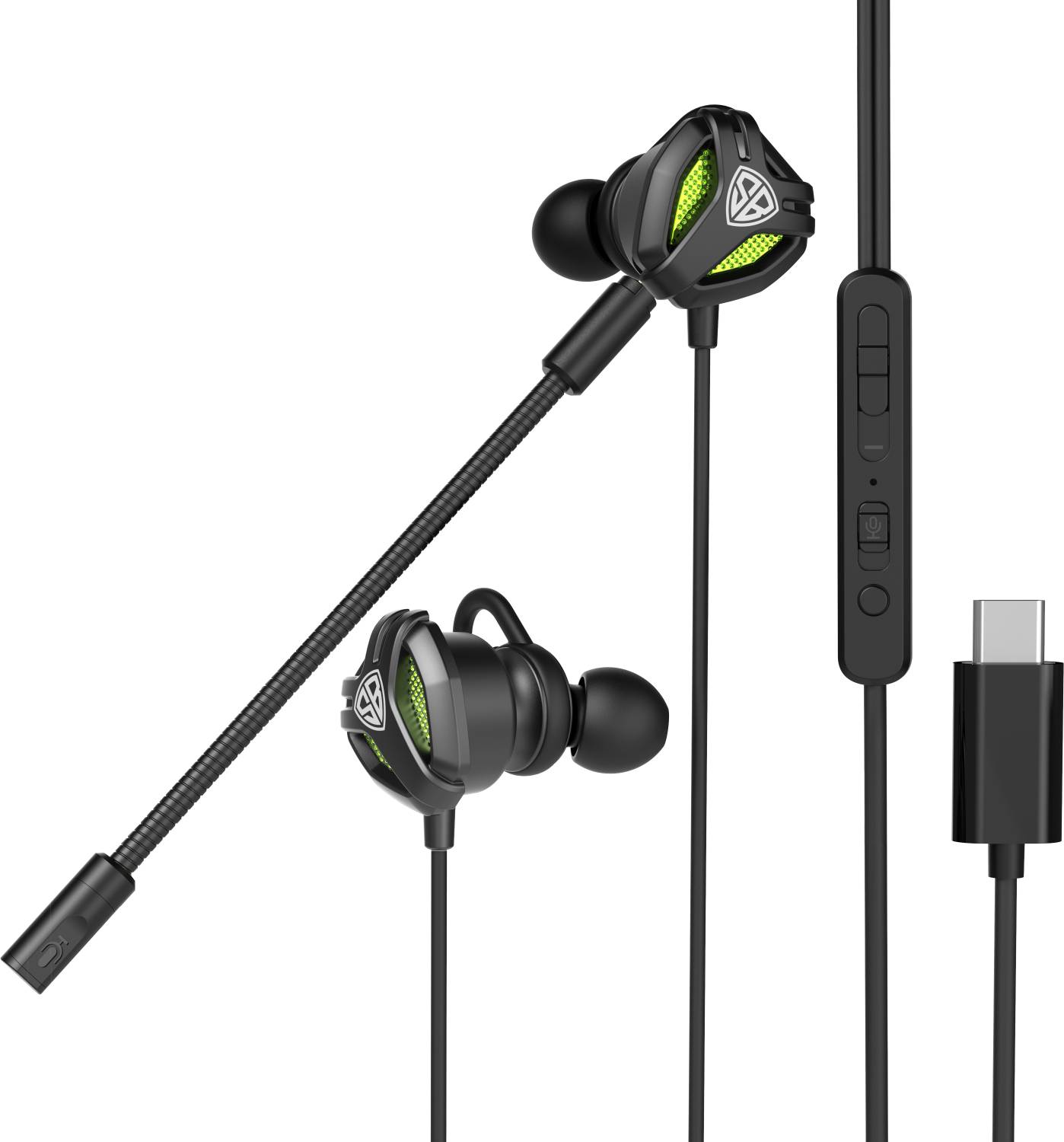 SpinBot BattleBudz C10 Type-C Wired Earphones with Boom Mic
