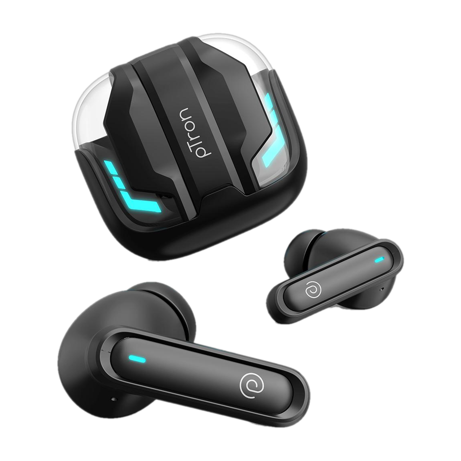Image of PTron Bassbuds Turbo w / 50hrs Playtime, AI-ENC Clear Calls, Custom EQ,40ms Low-Latency Bluetooth