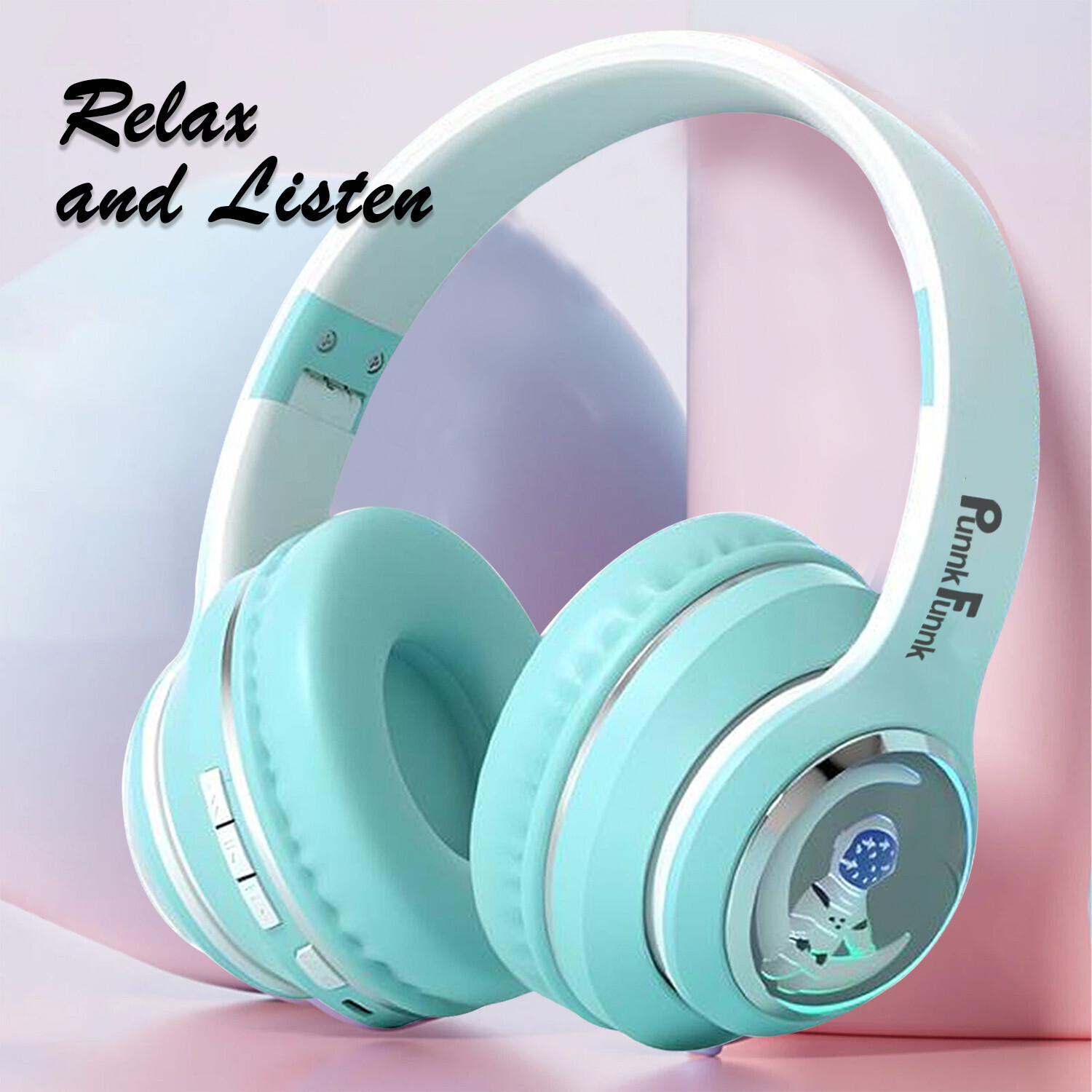 Image of PunnkFunnk Astro Over-Ear Wireless Bluetooth Headphones | Noise Cancellation, 60H Battery Bluetooth