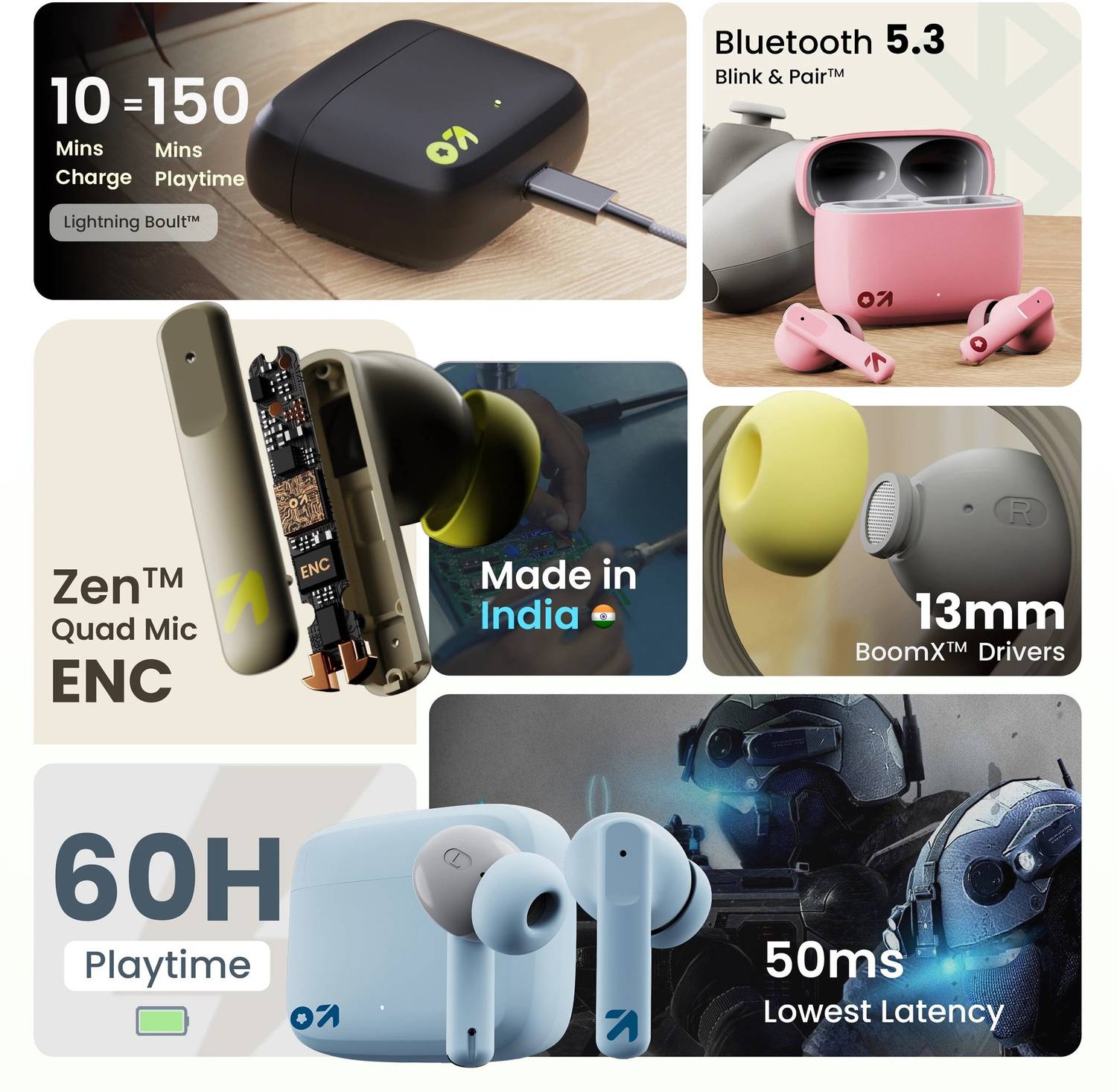GOBOULT Z60 60Hr Battery Bluetooth Earbuds - Image 2