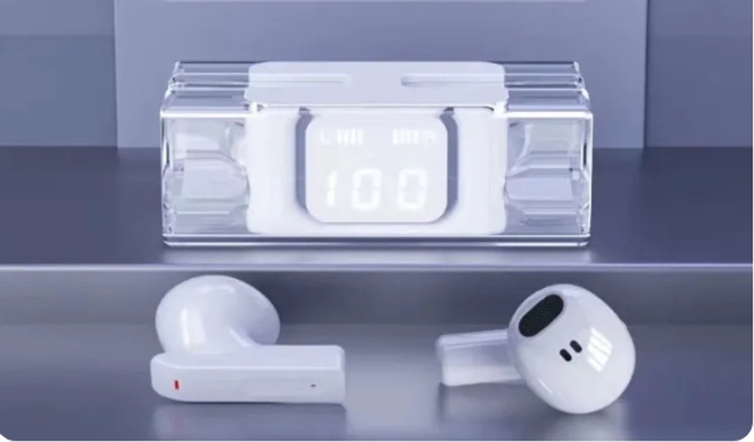 Image of techtree TWS Bluetooth Headphones with LED Case Bluetooth