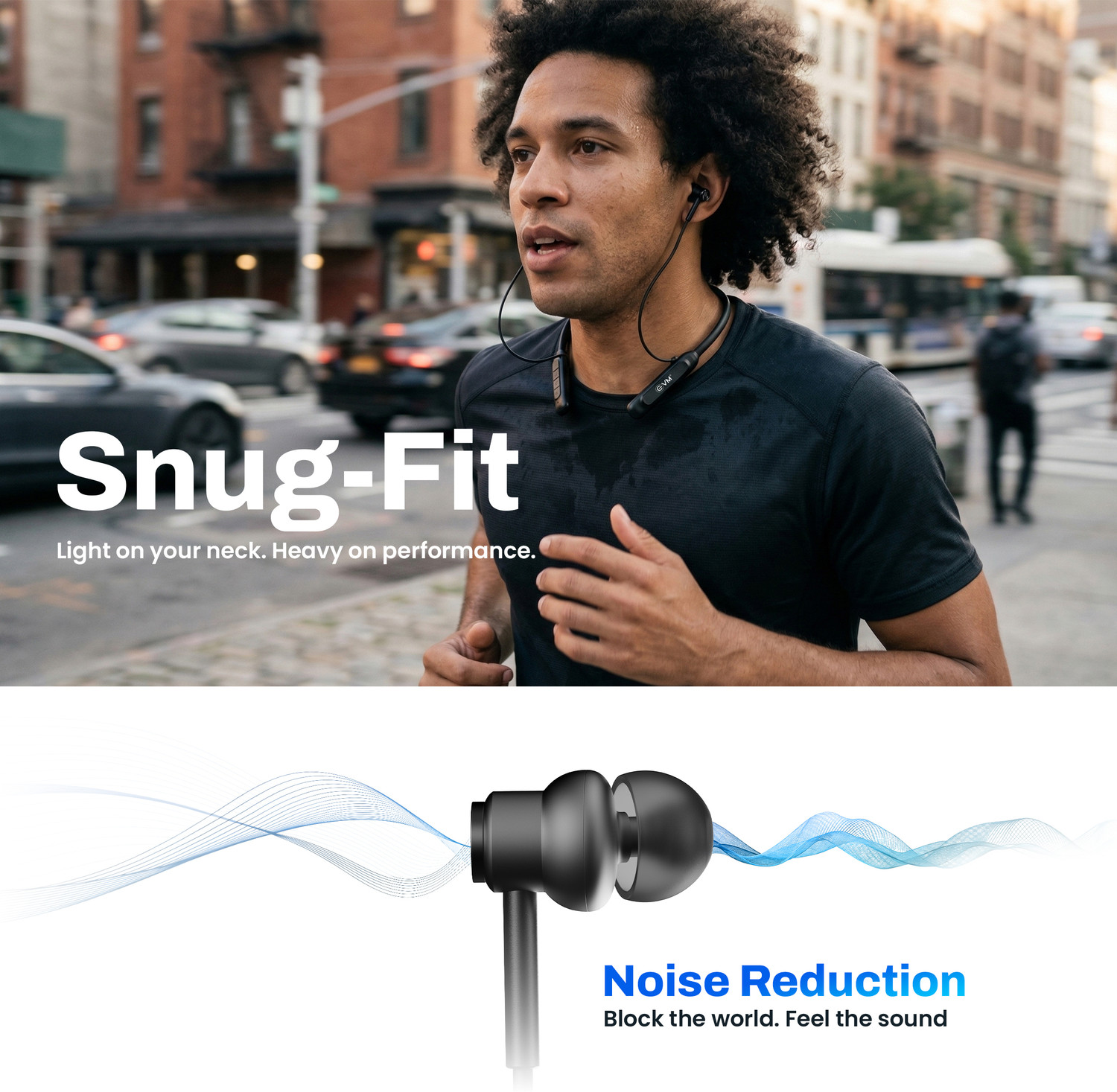 Image of EVM EnSport Pro Wireless Headset | 50Hrs Runtime |10mm Drivers | Magnetic Connector Bluetooth