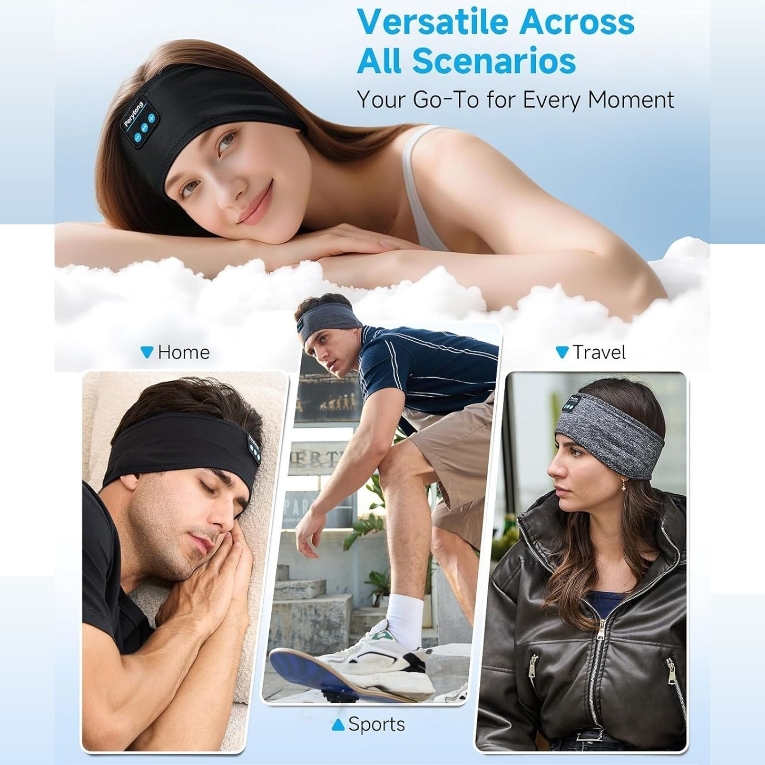 Image of Kickzu Sleep Headphones Bluetooth 5.4 Headband, 10Hr Headband Headphones with HD Stereo Bluetooth