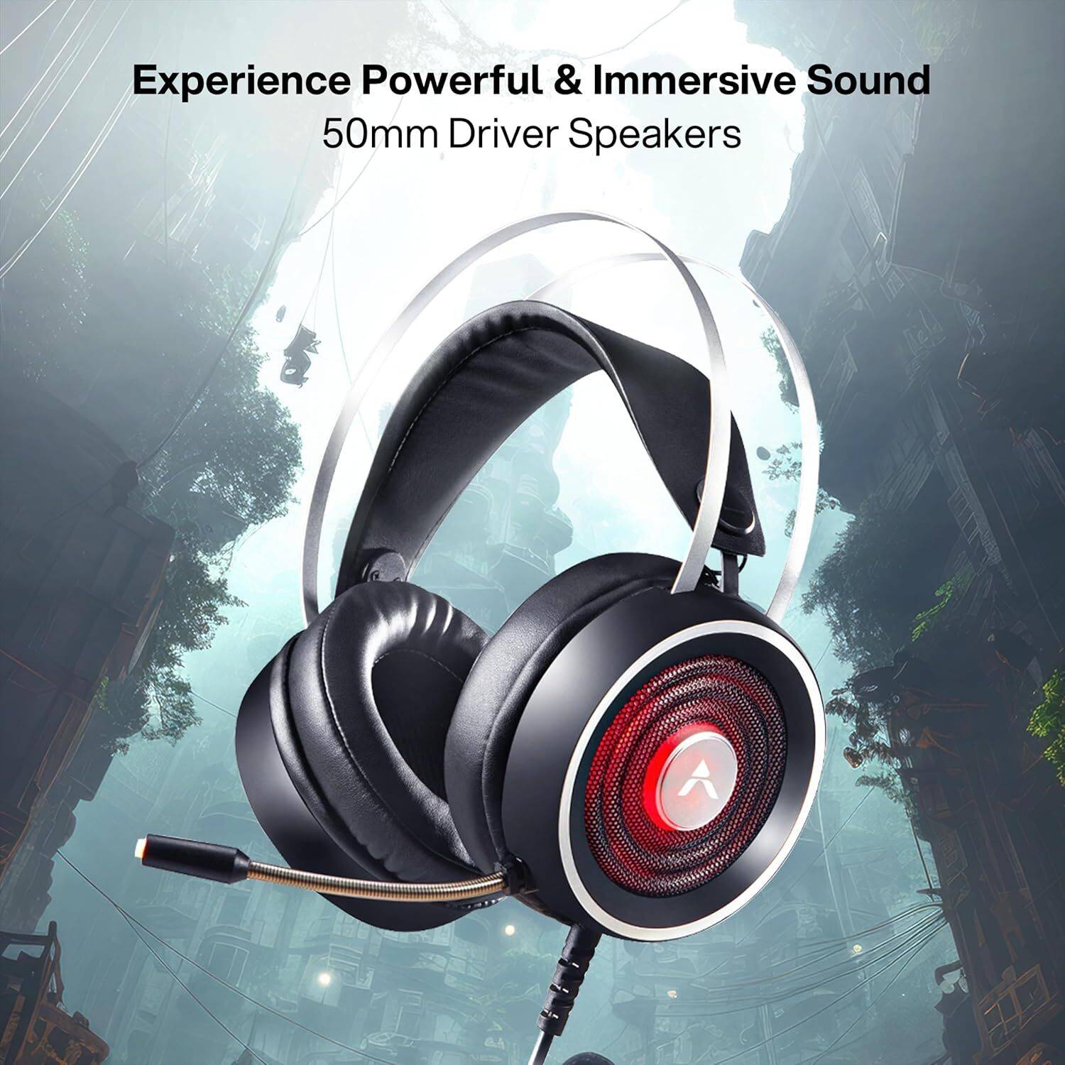 ADCOM Striker USB Wired Headset with 50mm Drivers - Image 2