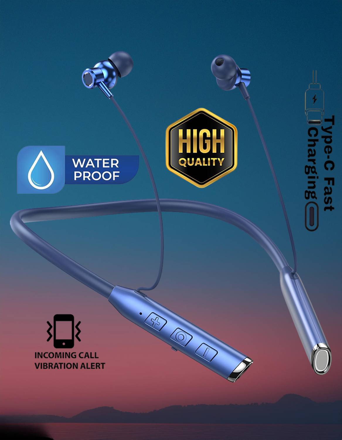 PTROX Vibration Alert, 48 Hours Playtime, ENC, HD Sound Quality & Stereo Bass PT/13/23 Bluetooth