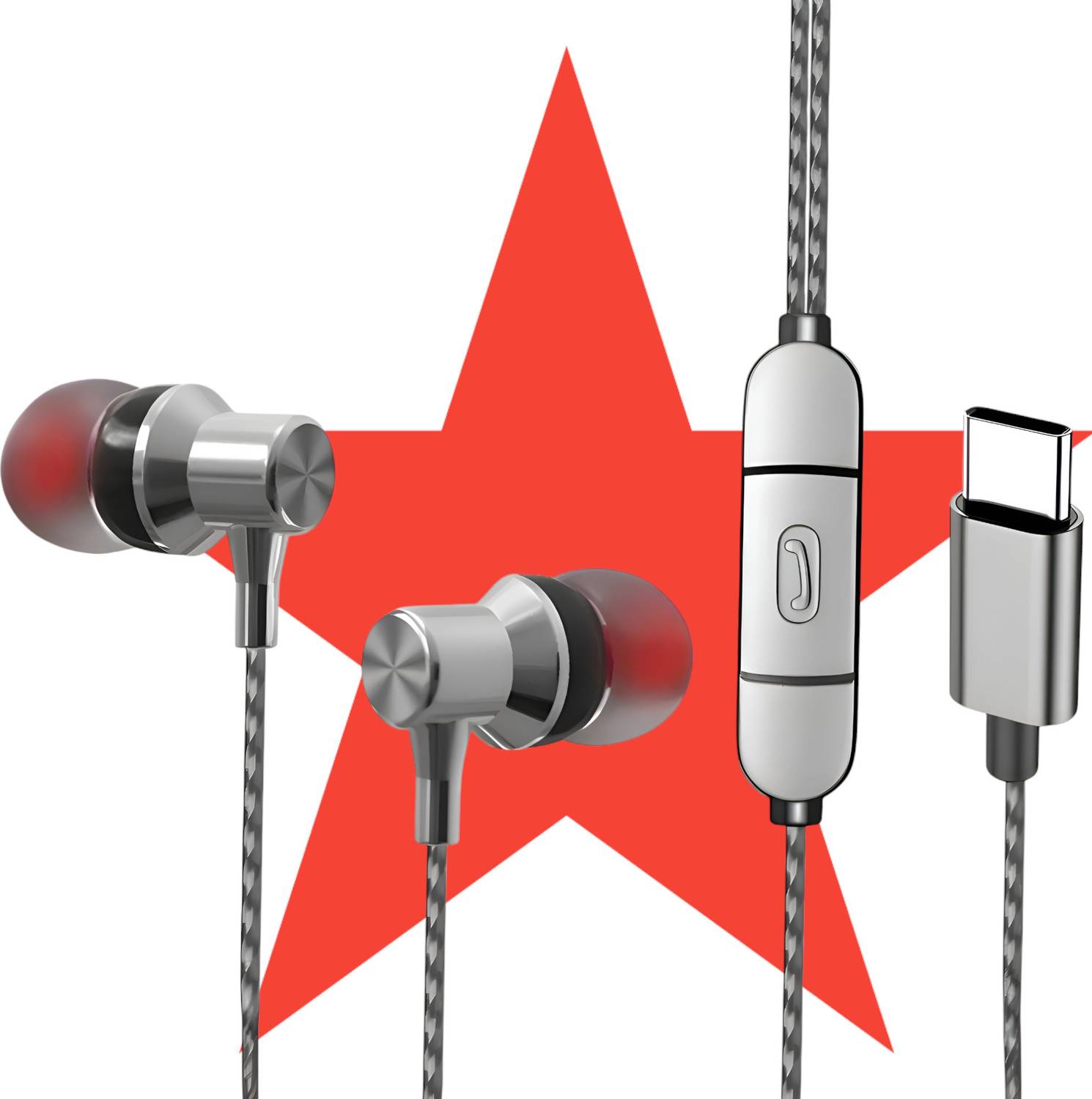 Bxeno Type C Handsfree with Mic For Ace 3V AI/9 Pro 5G/11 5g/9R/9[24] Wired Gaming