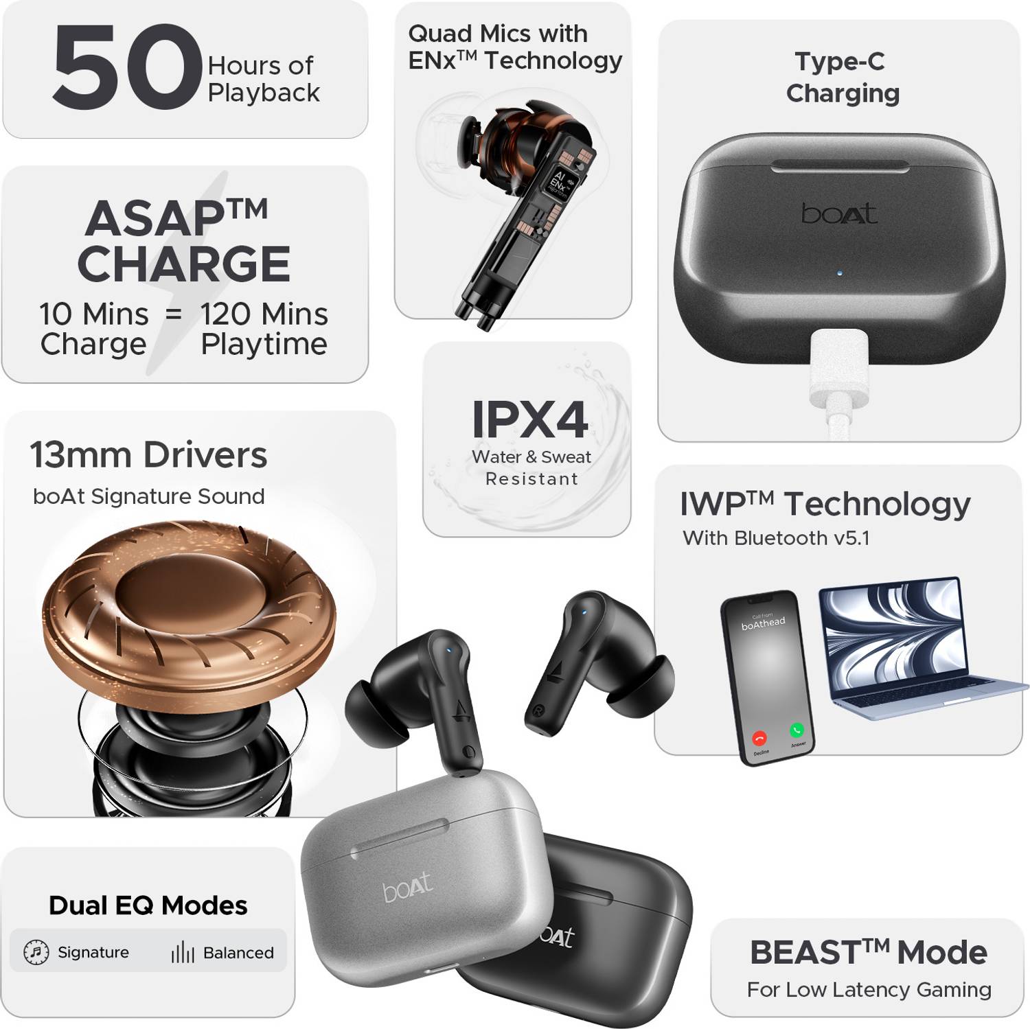 boAt Airdopes 161 Bluetooth Earbuds - Image 2
