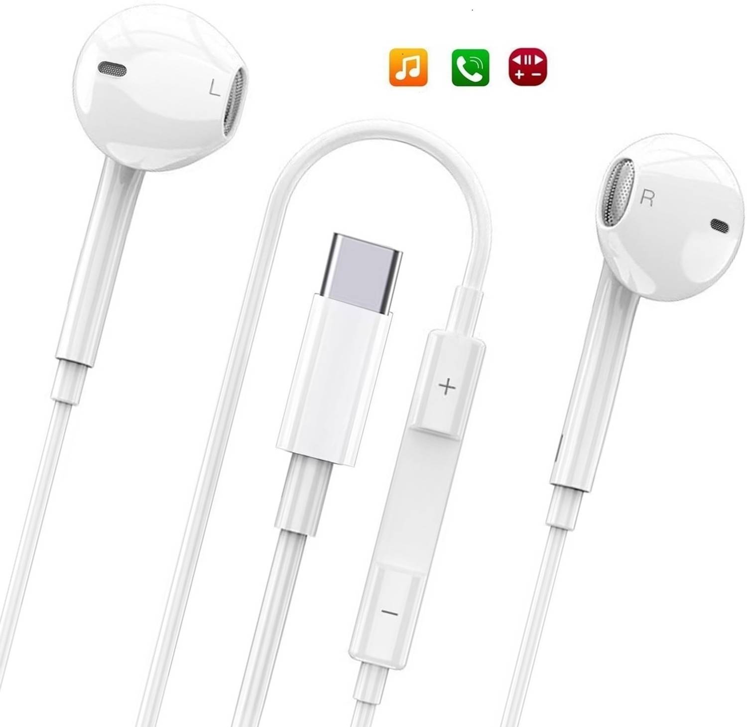 X88 Pro Canceling Type-C Earphones for Smartphones & iPhones Wire