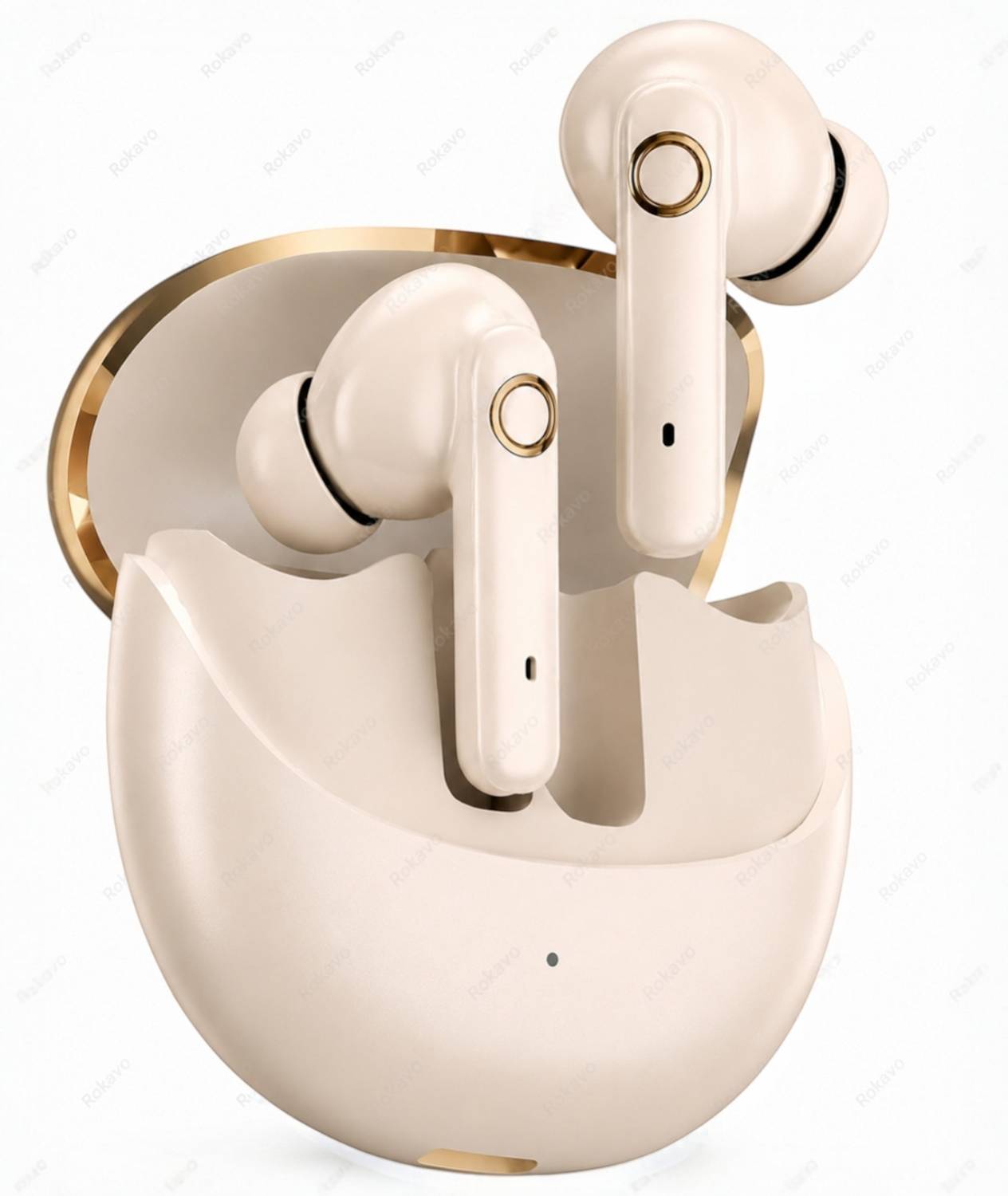 ROKAVO Girls Latest design self-proof deal earbuds wireless Crystal earbuds Sonic 40hr Bluetooth