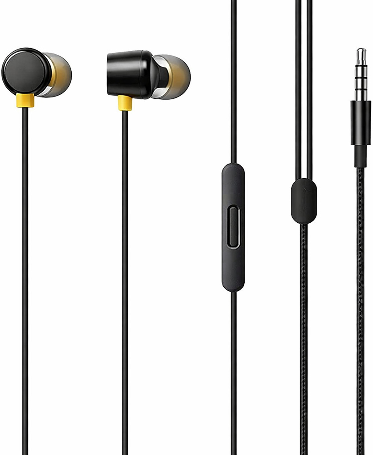 Image of iRASSH Wired Buds 3 Earphones compatible with Realme - 3.5mm Jack - Mic - Inline Remote Wired without Mic