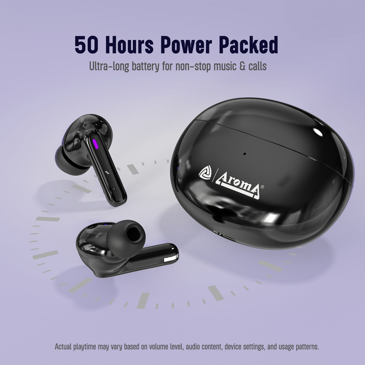 Image of Aroma NB126 Royal Upto 40 Hours Playtime*Fast Charging Dual Pairing Heavy Bass Earbuds Bluetooth
