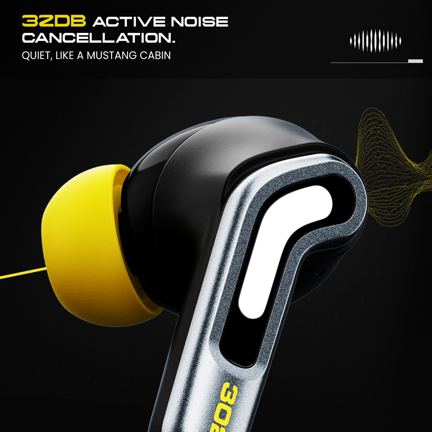 Image of GOBOULT Mustang Nitro with ANC, 72H Playtime, Quad Mic ENC, Dual Pairing, 13mm Drivers Bluetooth