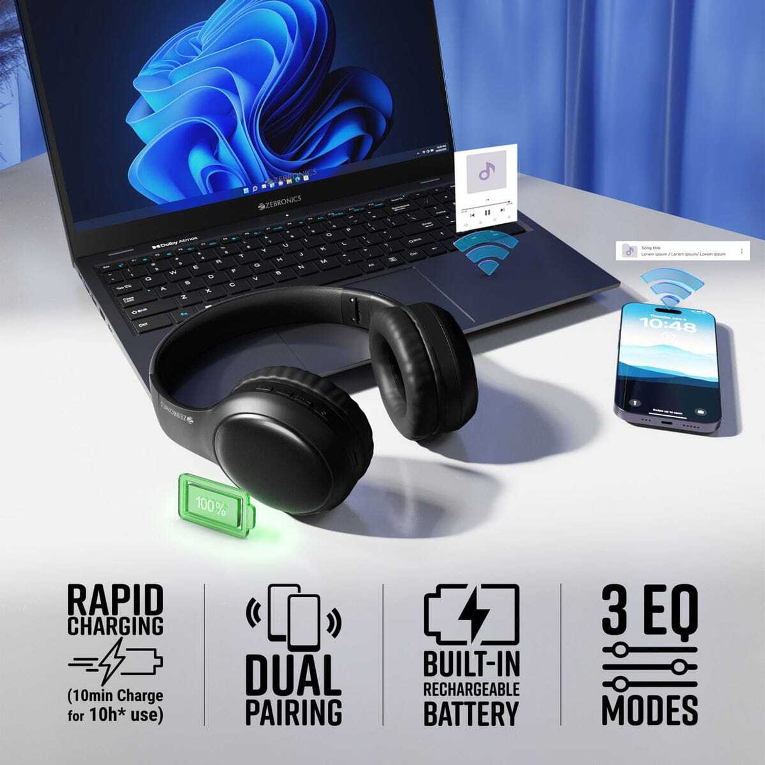 Image of ZEBRONICS Zeb Thunder Max Bluetooth & Wired Gaming