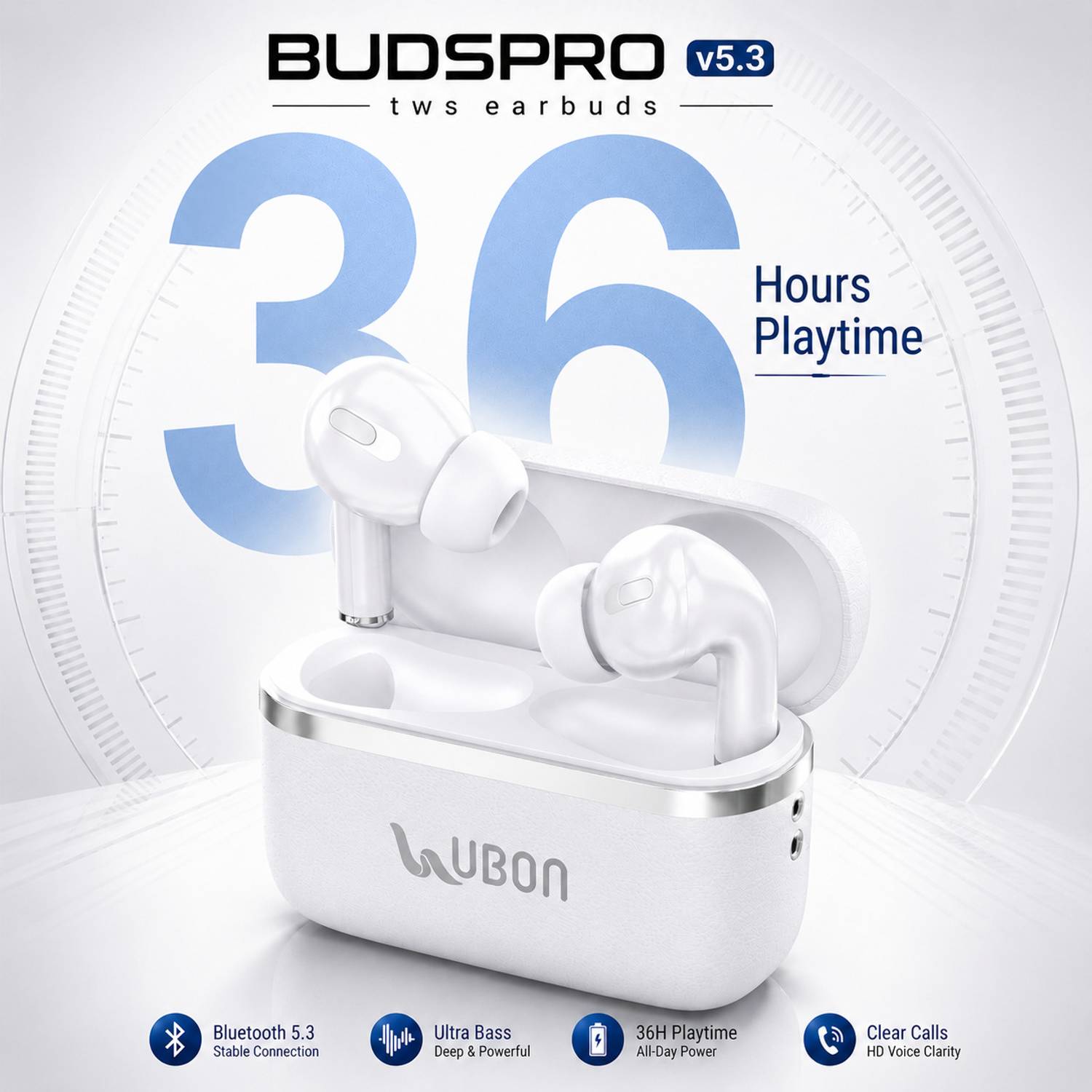 Ubon BT-215 Wireless Earbuds 36hrs - Image 2