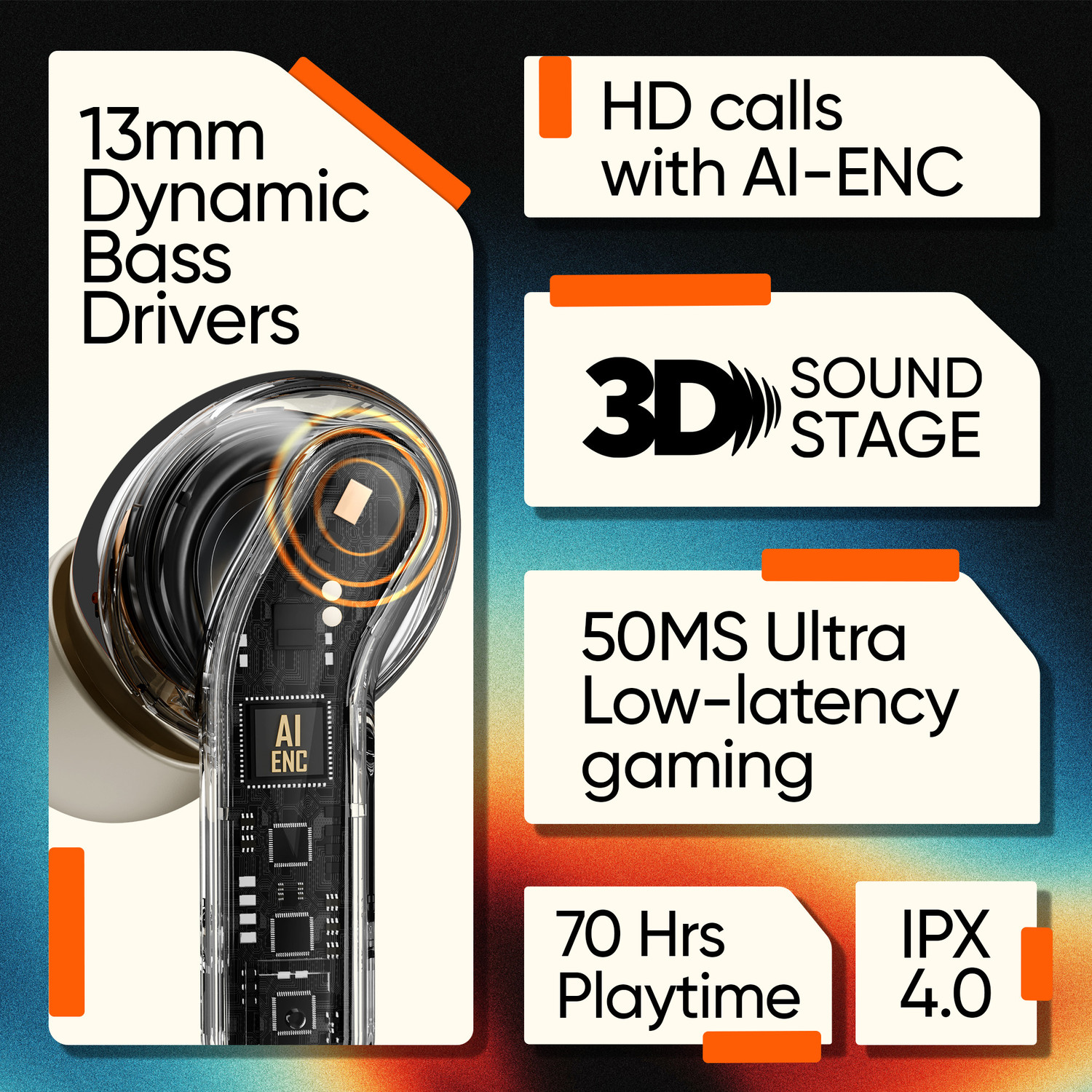 Image of Mivi DuoPods Zig TWS, 13mm Bass, AI ENC HD Calls, 70H PT Bluetooth