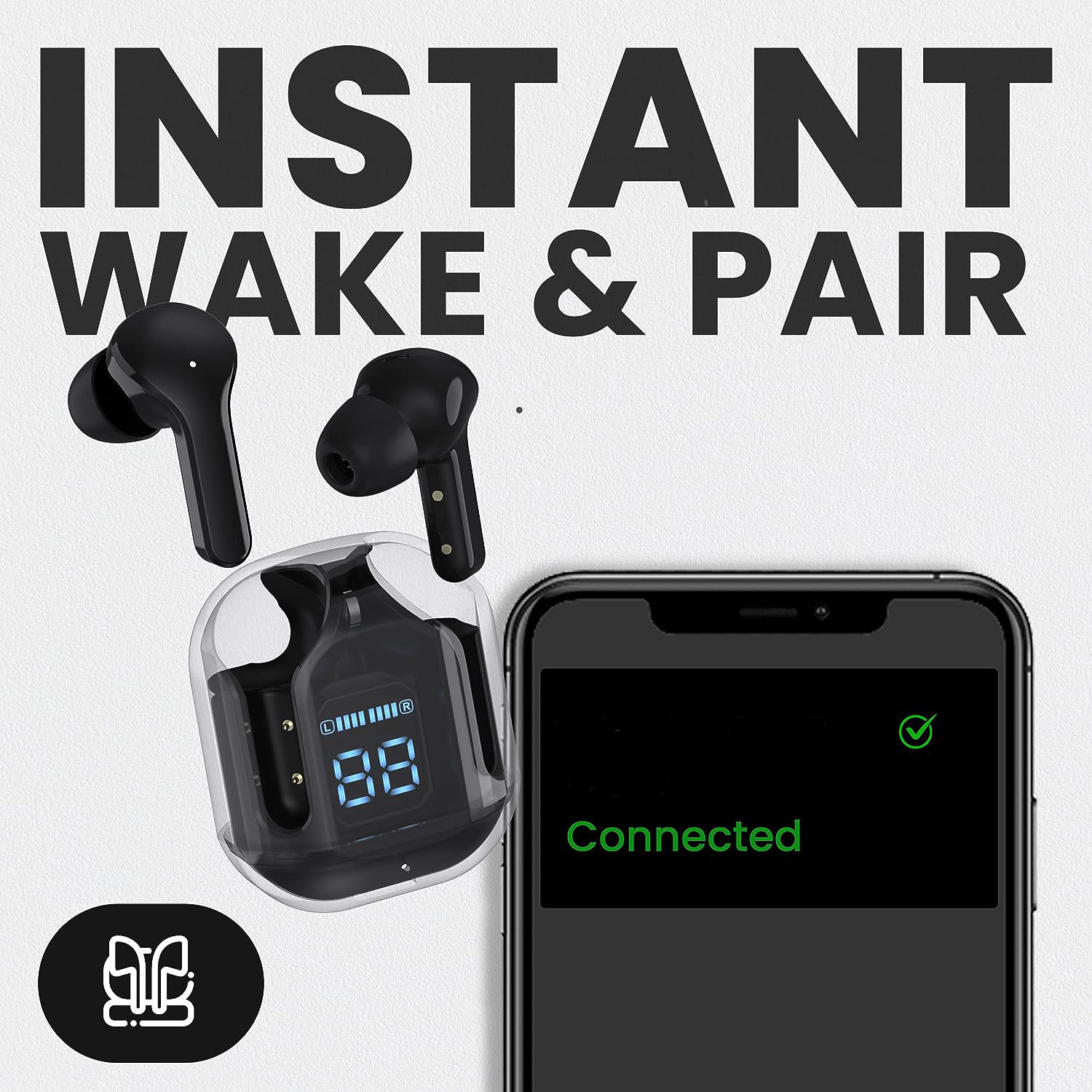 Image of snowbudy IMMERSE Transparent Earbuds 8D Stereo Audio, 5Hrs Playtime With Carry Case Bluetooth Gaming