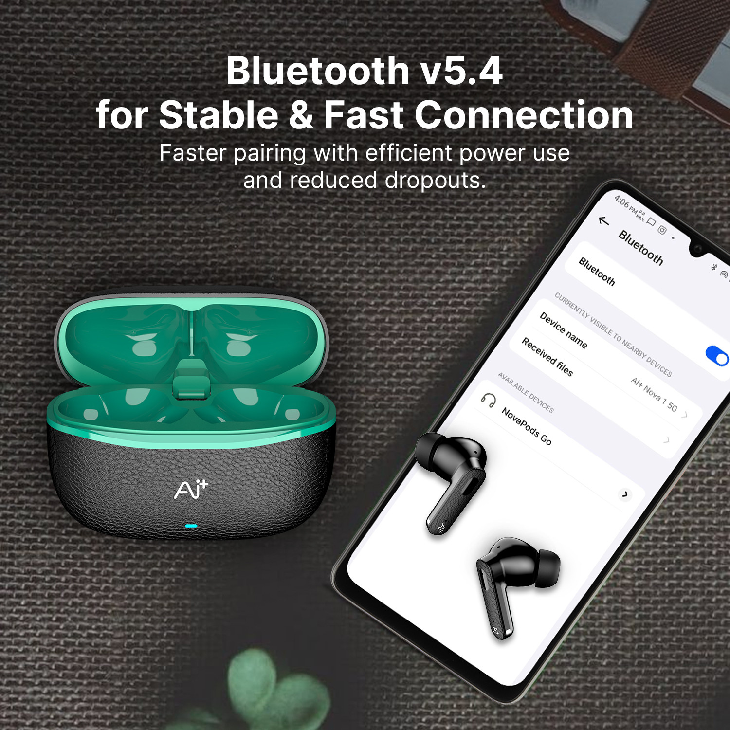 Image of Ai+ NovaPods Go with 24Hours Playtime, 60ms Low Latency, Precision tuned Drivers Bluetooth