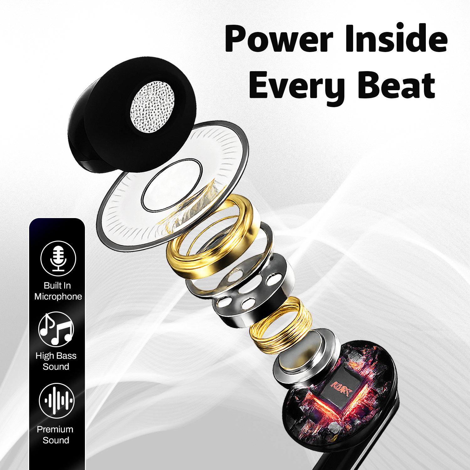 Image of Soroo Future Type-C Wired Earphones with HD Sound, In-Line Mic & Tangle-Free Magnetic Earbud Wired