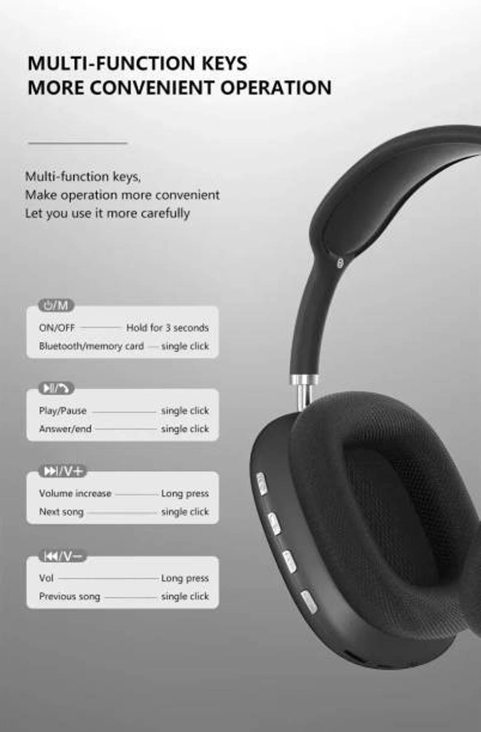 ROAR WP-114 Super Extra Bass Bluetooth Headset - Image 4