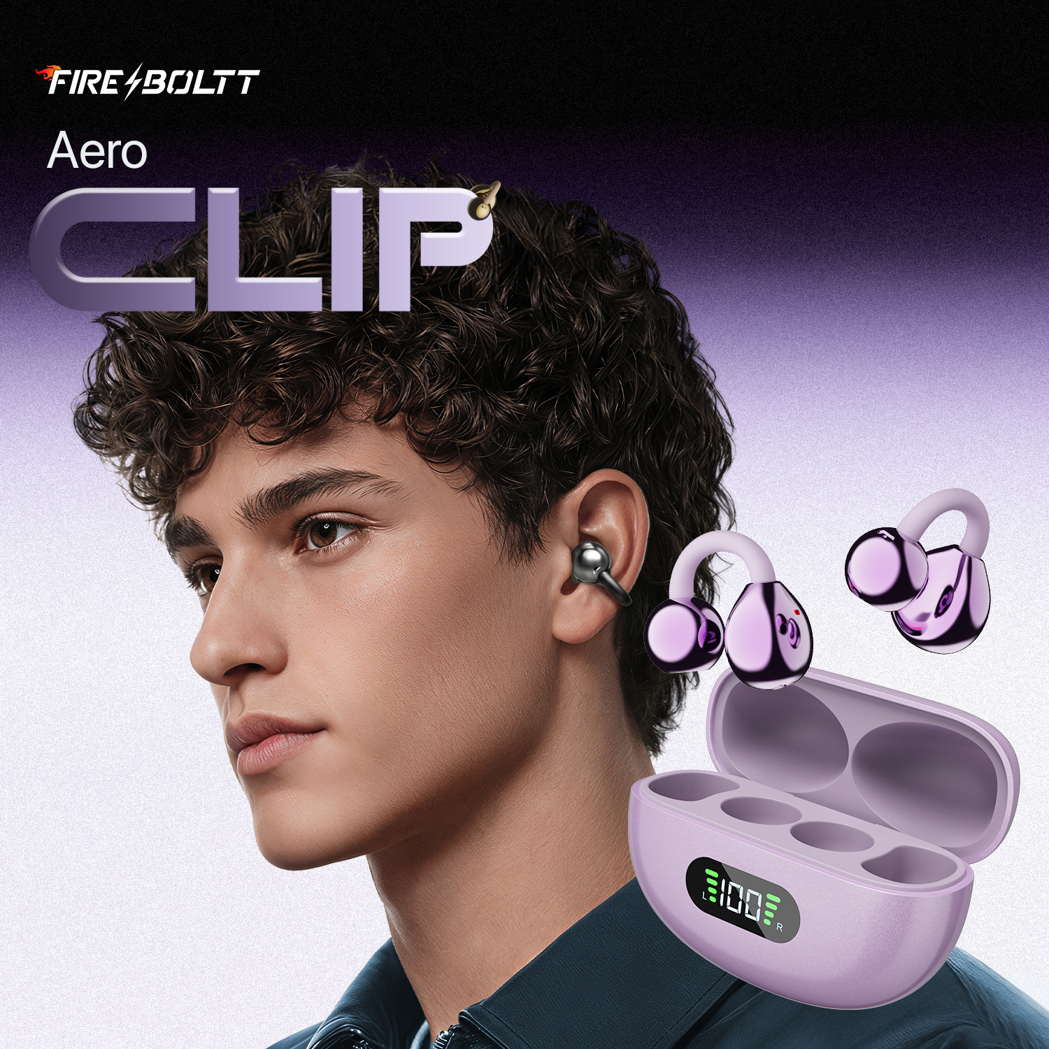 Image of Fire-Boltt Aero Clip TWS Earclips Custom EQ Profile 50H Battery Quad Mic ENC BT 5.4 Bluetooth