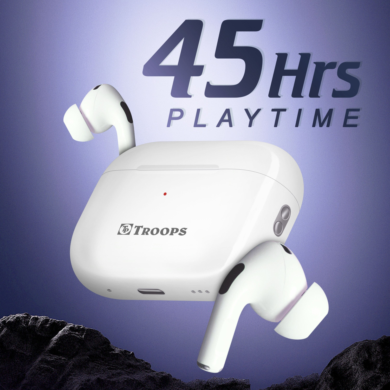 Image of TP TROOPS TWS Wireless Bluetooth Ear buds, Inbuilt Mic, Earbuds with 45H Playtime Bluetooth
