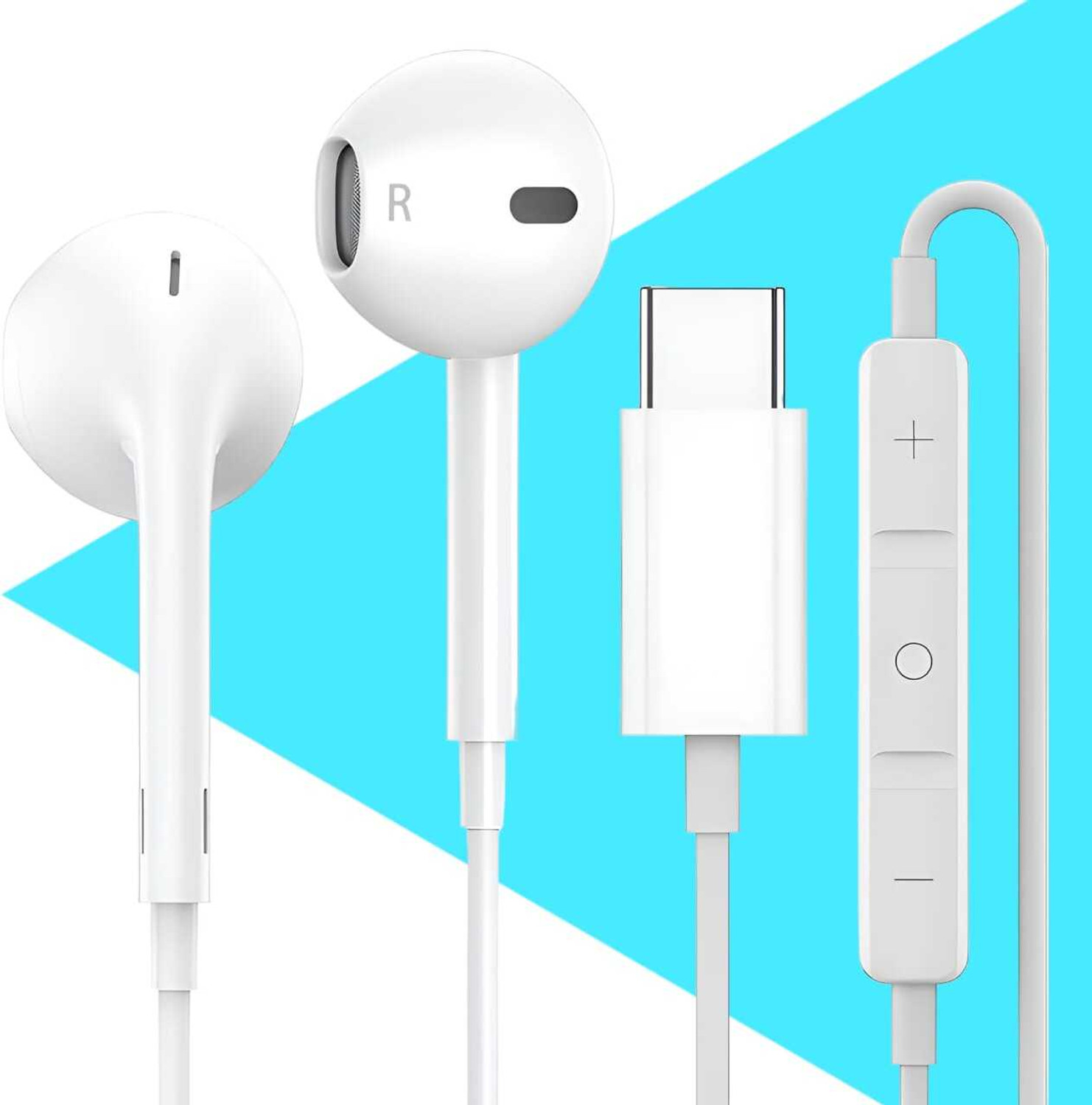 Image of Bxeno Type C Handsfree with Mic for Phone 2A /Nothing Phone 2 /Phone 1[15] Wired Headset (White, In the Ear)