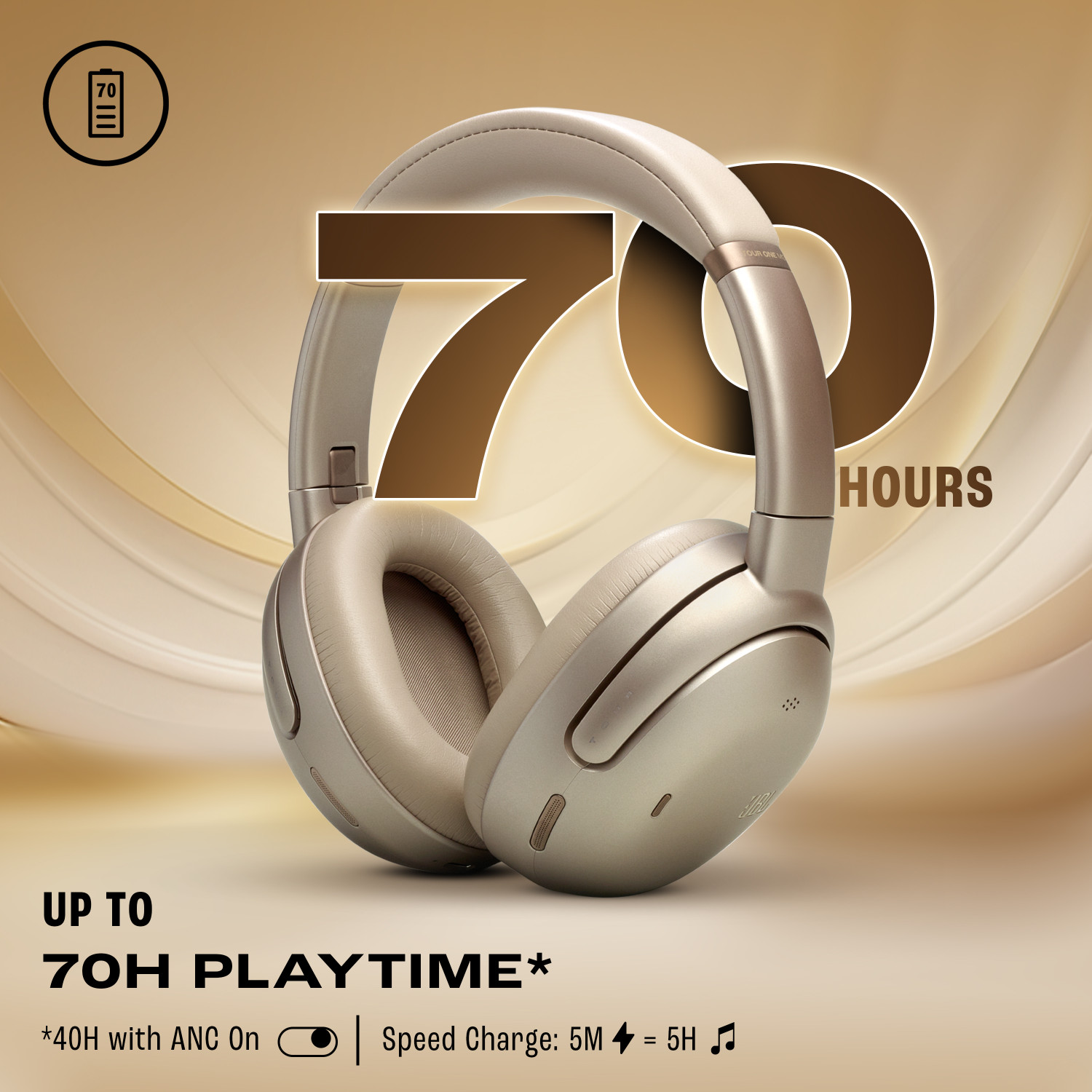 Image of JBL Tour One M3 Over Ear Headphones with ANC 2.0, Hi-Res LDAC Audio, 70Hrs Playback Bluetooth