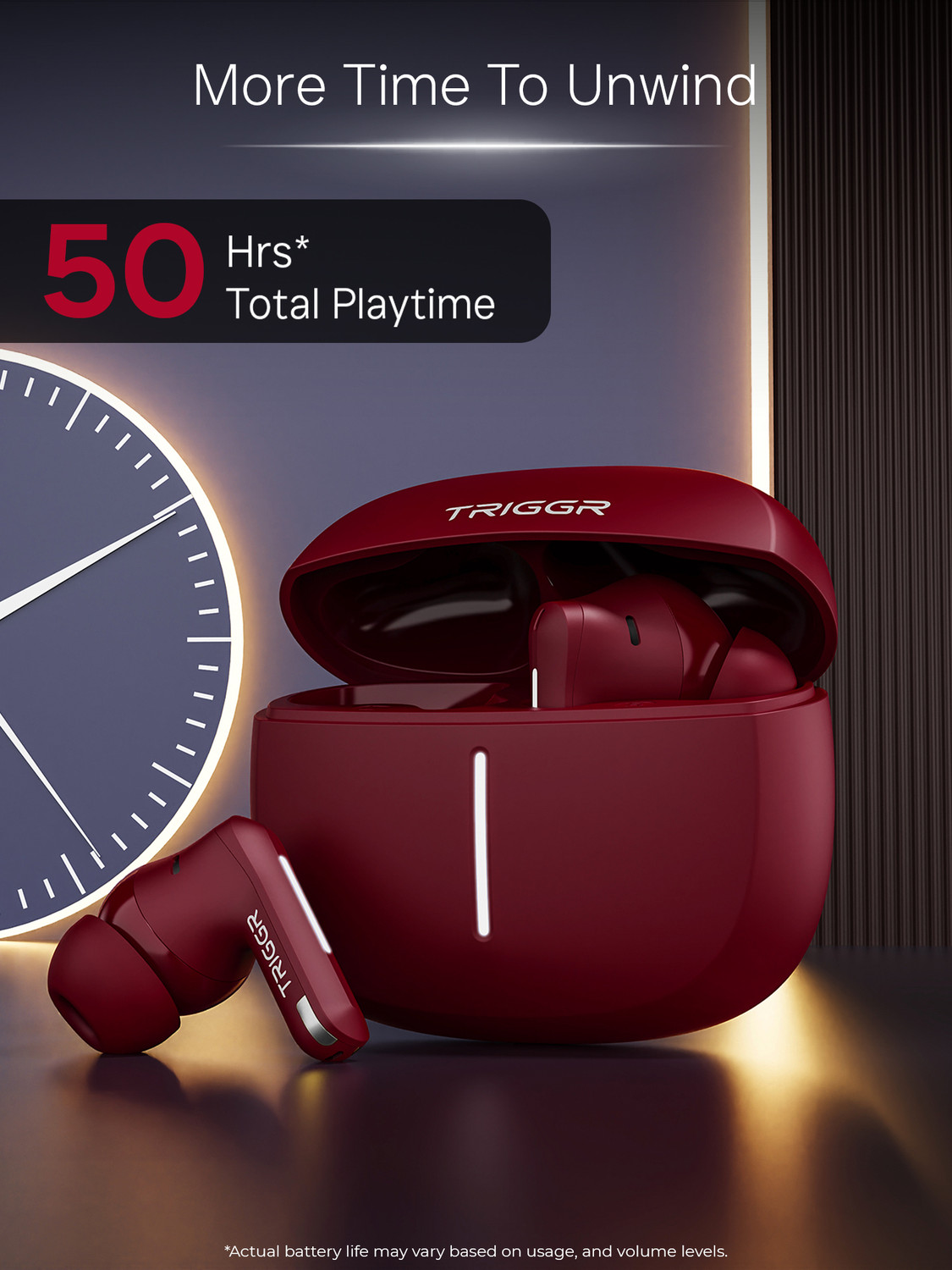 Image of TRIGGR Luma One with Dual Pairing, 4-Mic ENC, 50H Battery, Ambient LED, Rubber Grip Bluetooth