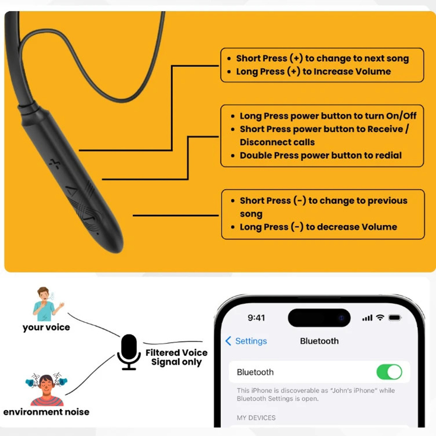 Image of REPOINT 80 Hours Playtime Bluetooth Wireless Neckband headphones Earphone Bluetooth Bluetooth