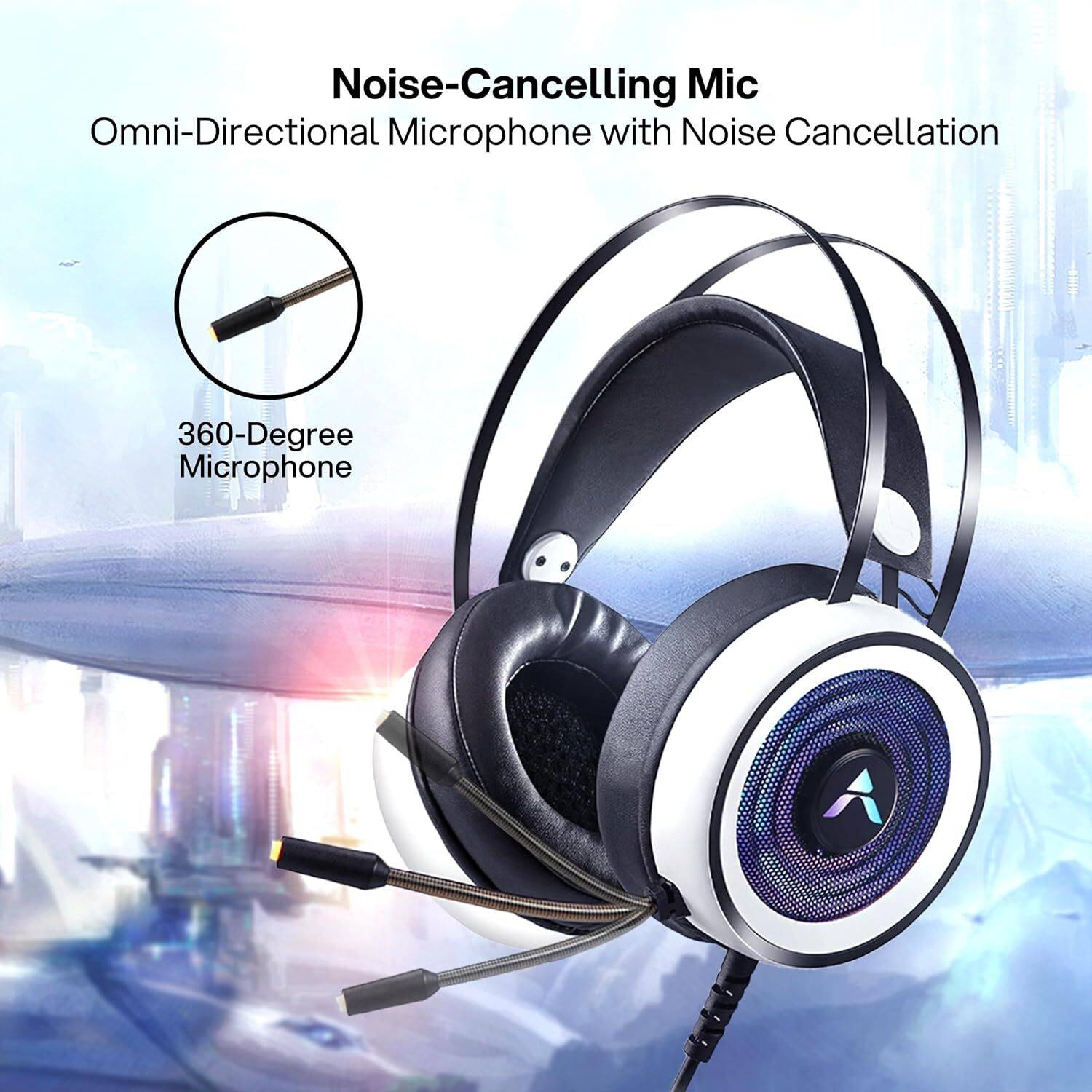 ADCOM Striker USB Wired Headset with 50mm Drivers - Image 3