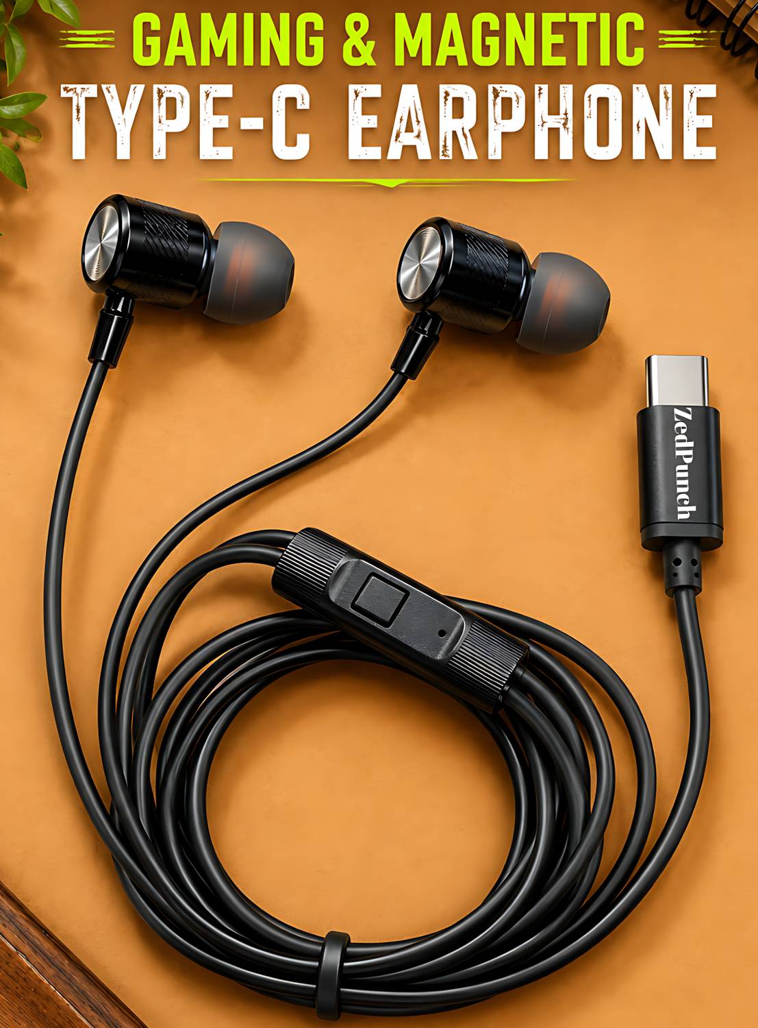ZedPunch Gaming Type-C Wired Magnetic Earphones With Mic & 1 Button Control USB-C Device Wired Gaming deal from flipkart