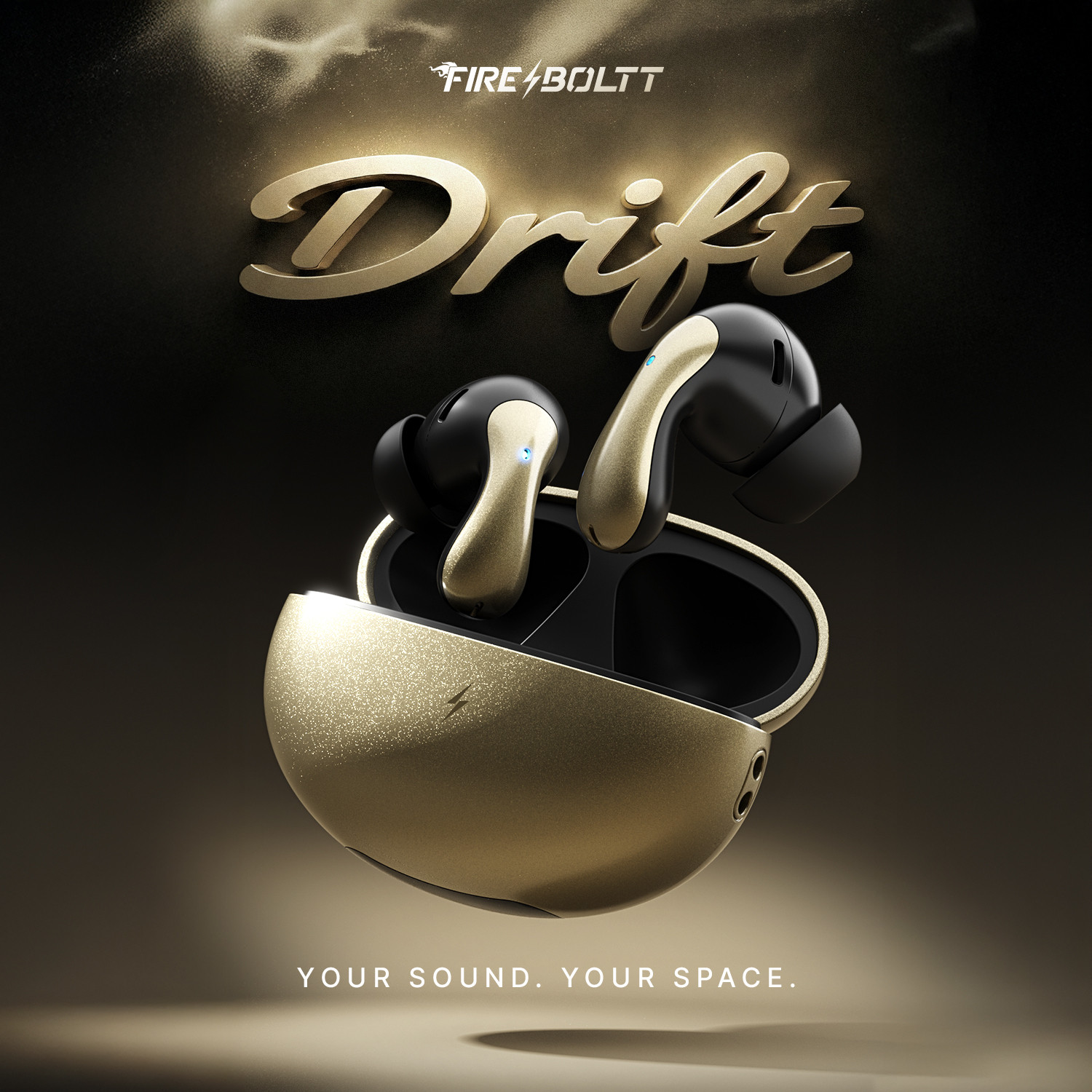 Image of Fire-Boltt Aero Drift TWS Earbuds, Custom EQ Profiles 50H Battery Display Case Quad Mic ENC Bluetooth