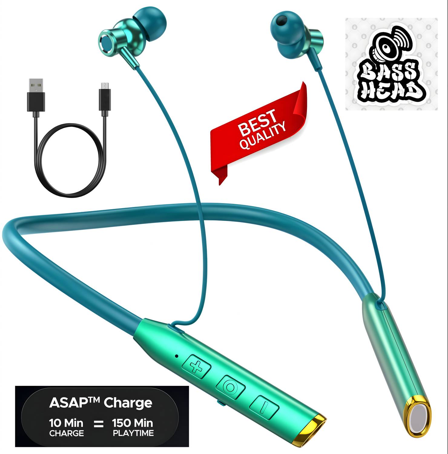 GEMFLY Vibration Alert, 48 Hours Playtime, ENC, HD Sound Quality & Stereo Bass77 Bluetooth
