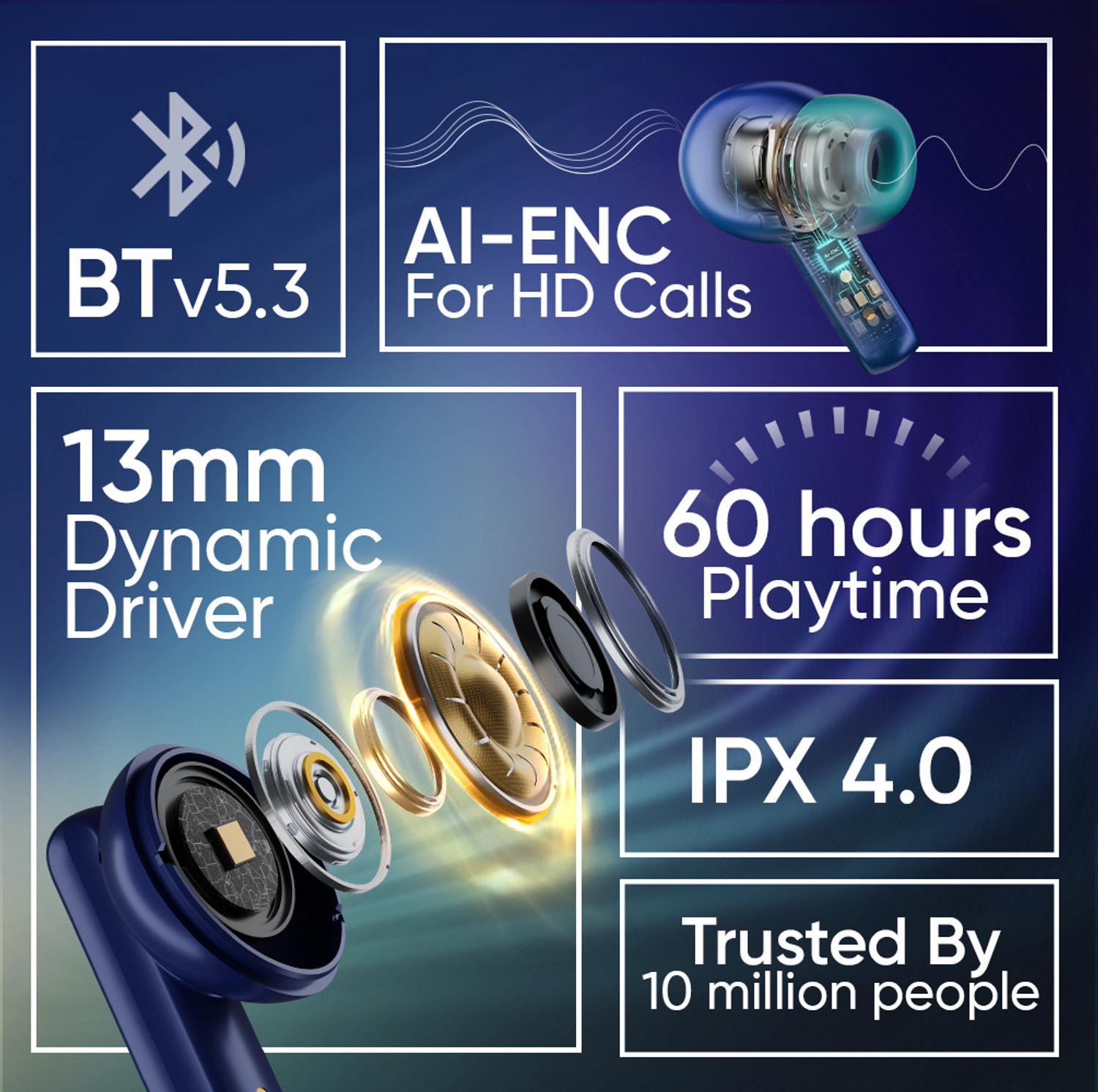 Image of Mivi DuoPods Oris [New Launch] AI ENC Bluetooth