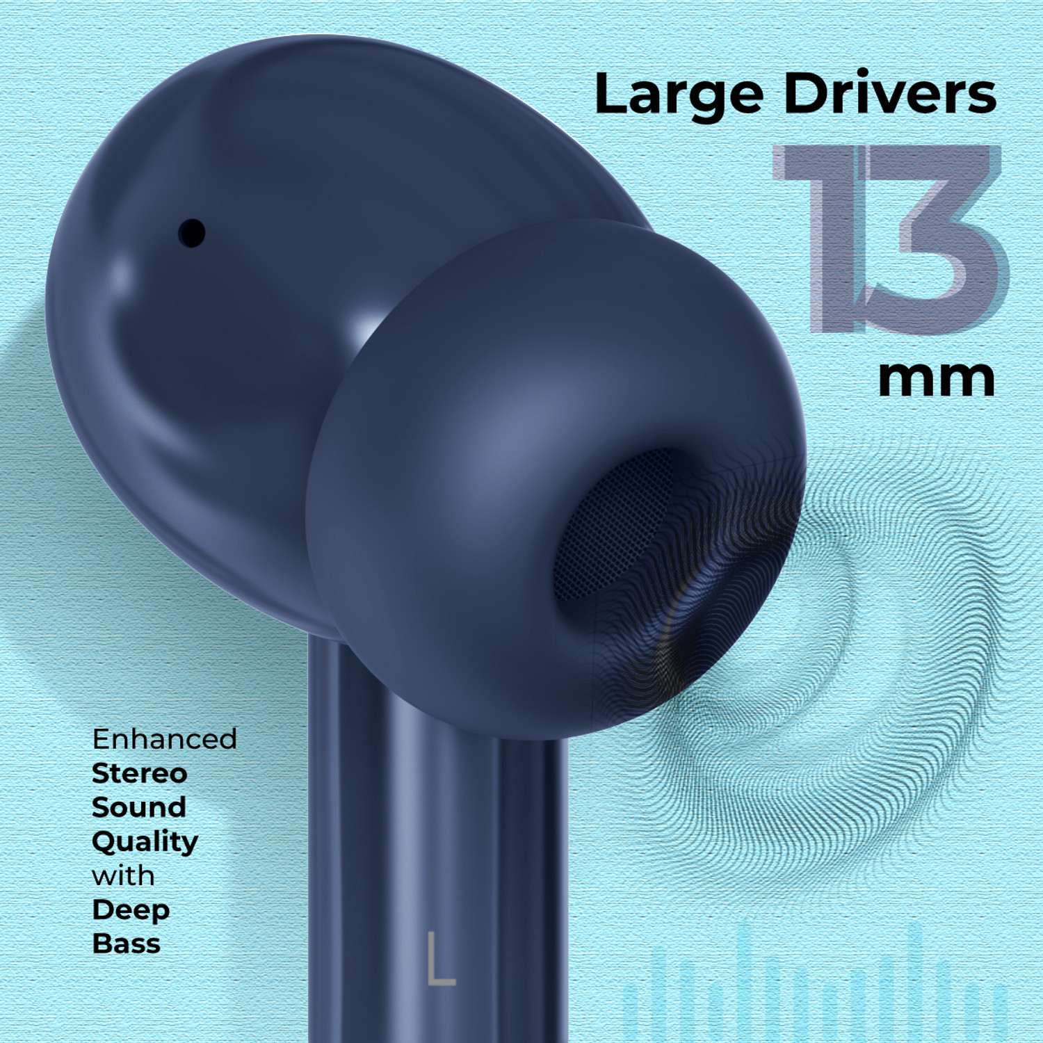Image of PTron Basspods Turbo - 200hrs Playback, AI ENC 4 Mic,Deep Bass,Emergency Power bank Bluetooth