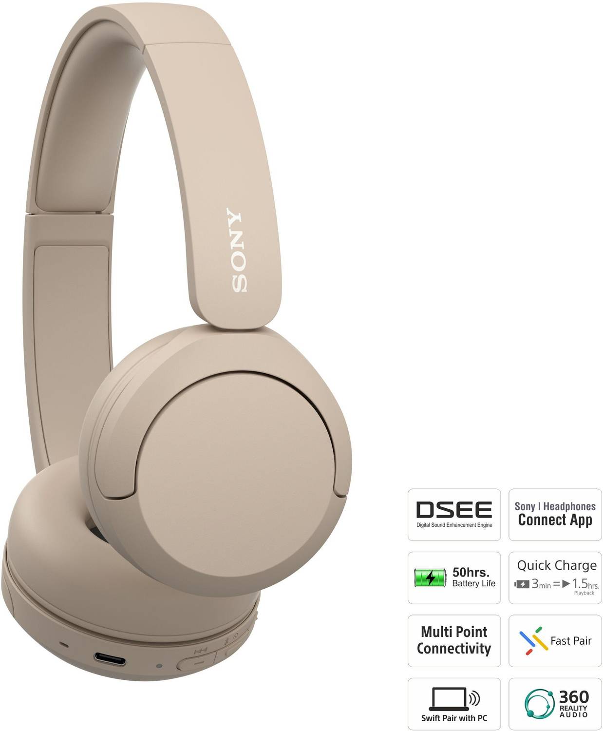 SONY WH-CH520/CZ IN Bluetooth Headphones - Image 5