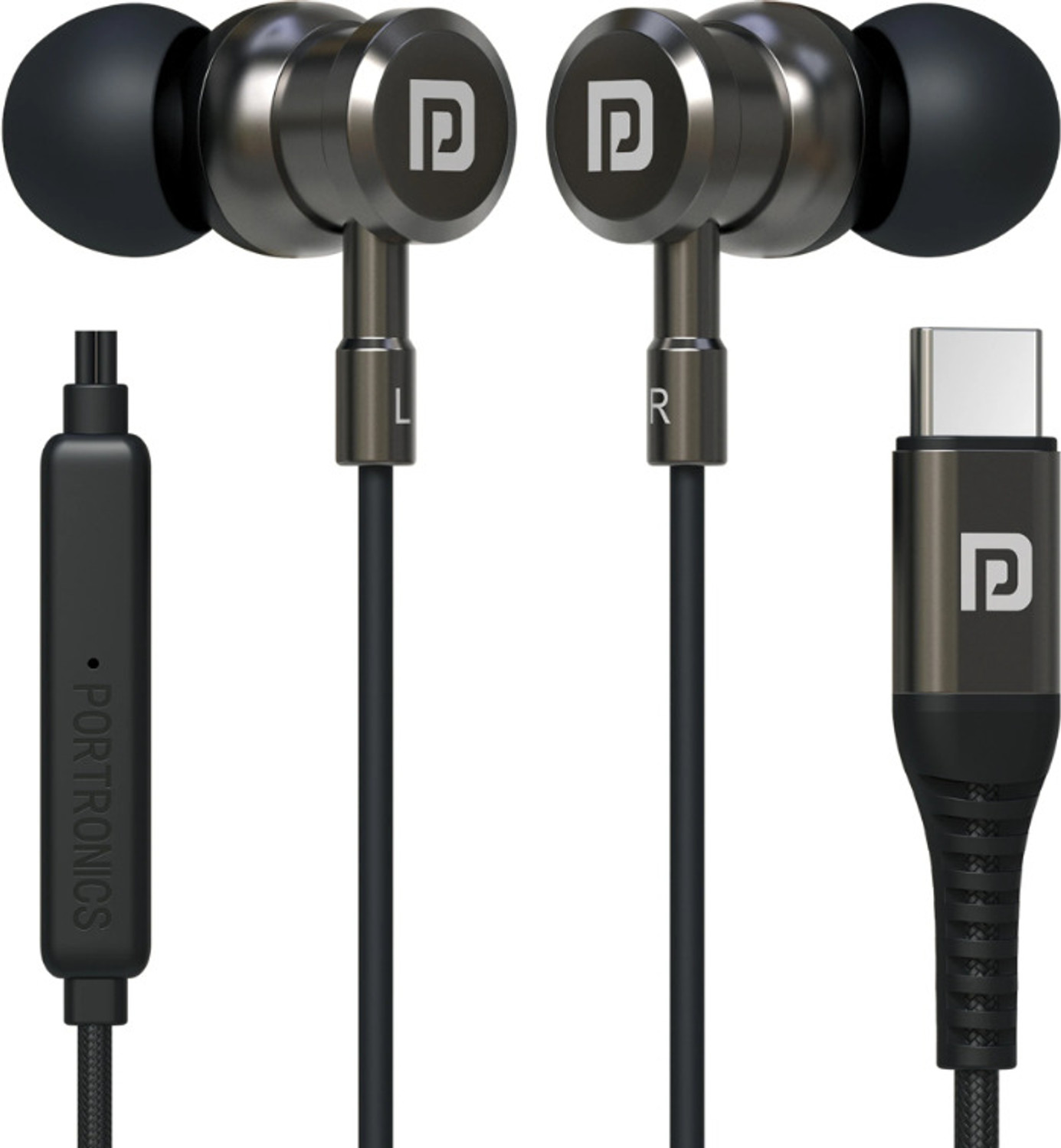 Image of Portronics Tune C Best Earphone with mic, In-Line Controls, 1.2M Tangle Free Wired Headset Wired