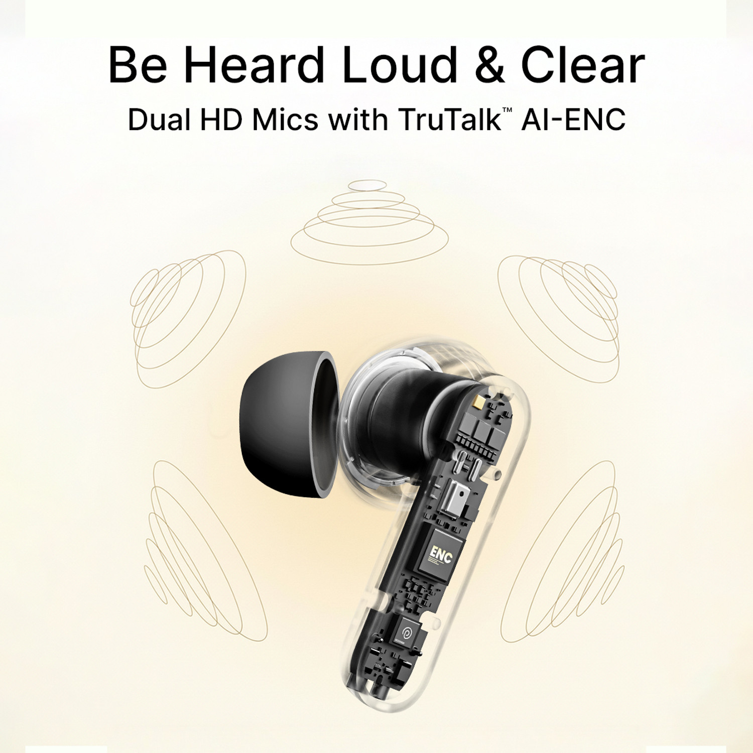 Image of PTron Bassbuds Indie w / AI-ENC Clear Calls, 45hrs Playtime, Custom EQ, App Support Bluetooth
