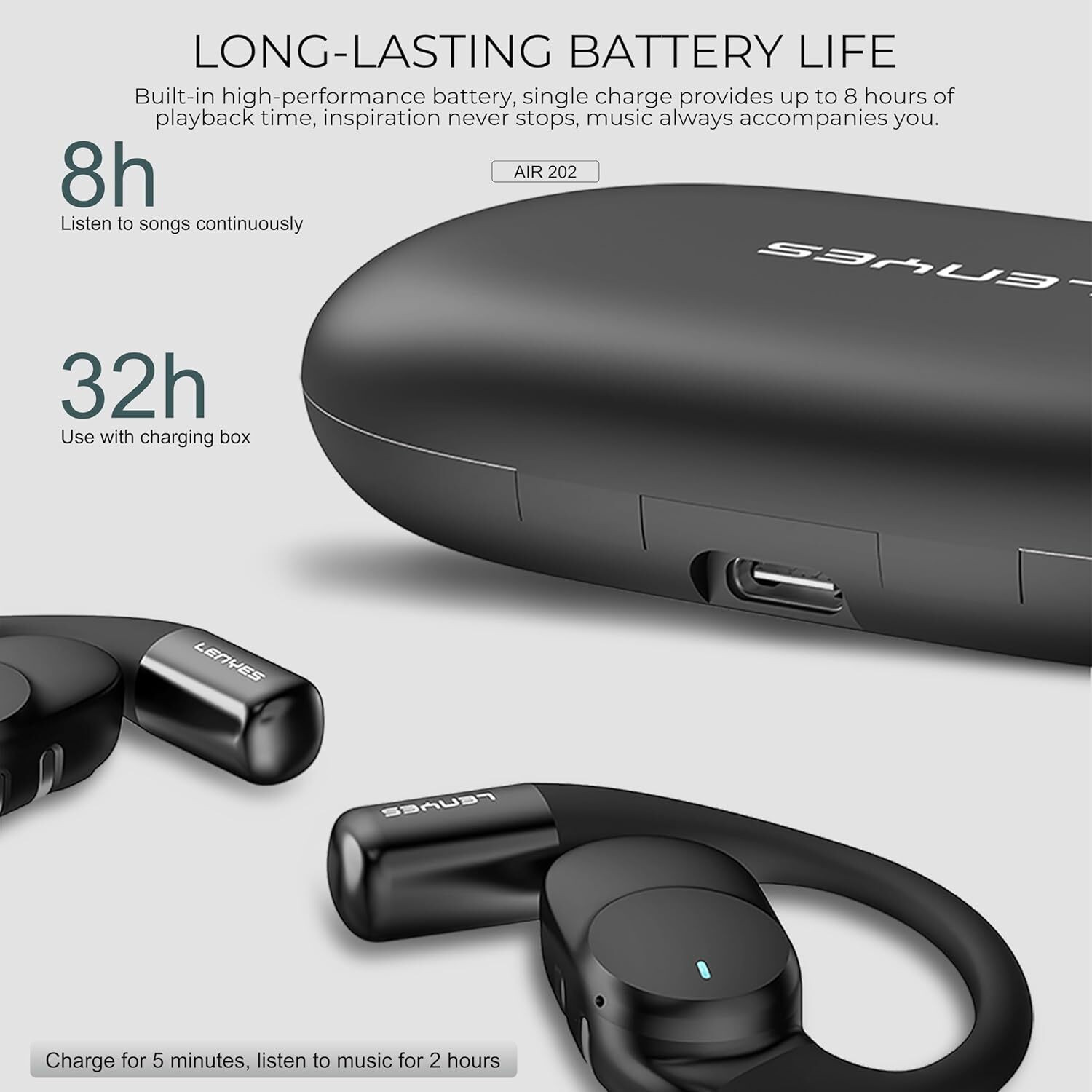 Image of LENYES AIR202-Black Bluetooth