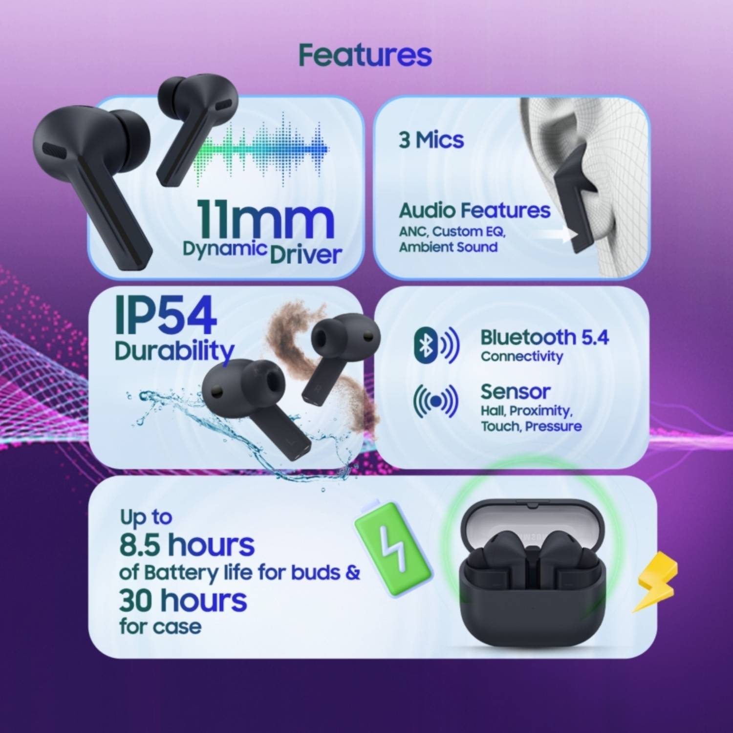 Samsung Galaxy Buds3 FE Bluetooth Black - Image 2