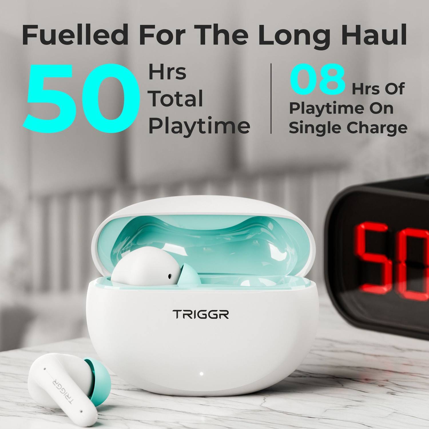 TRIGGR Ultrabuds N3 with Crisp Calling, 50H Playtime, 13mm Drivers, - Image 5